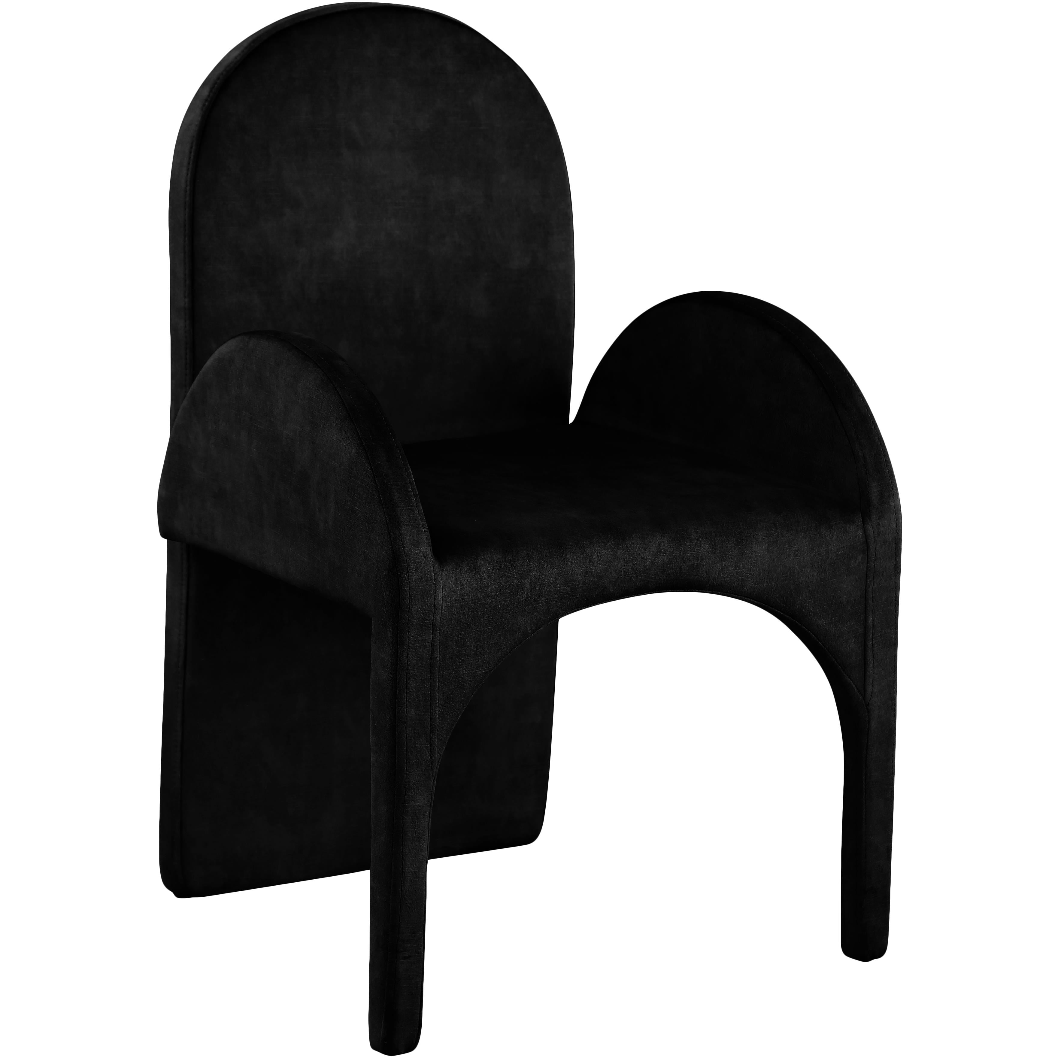 Meridian Summer Black Velvet Dining Arm Chair