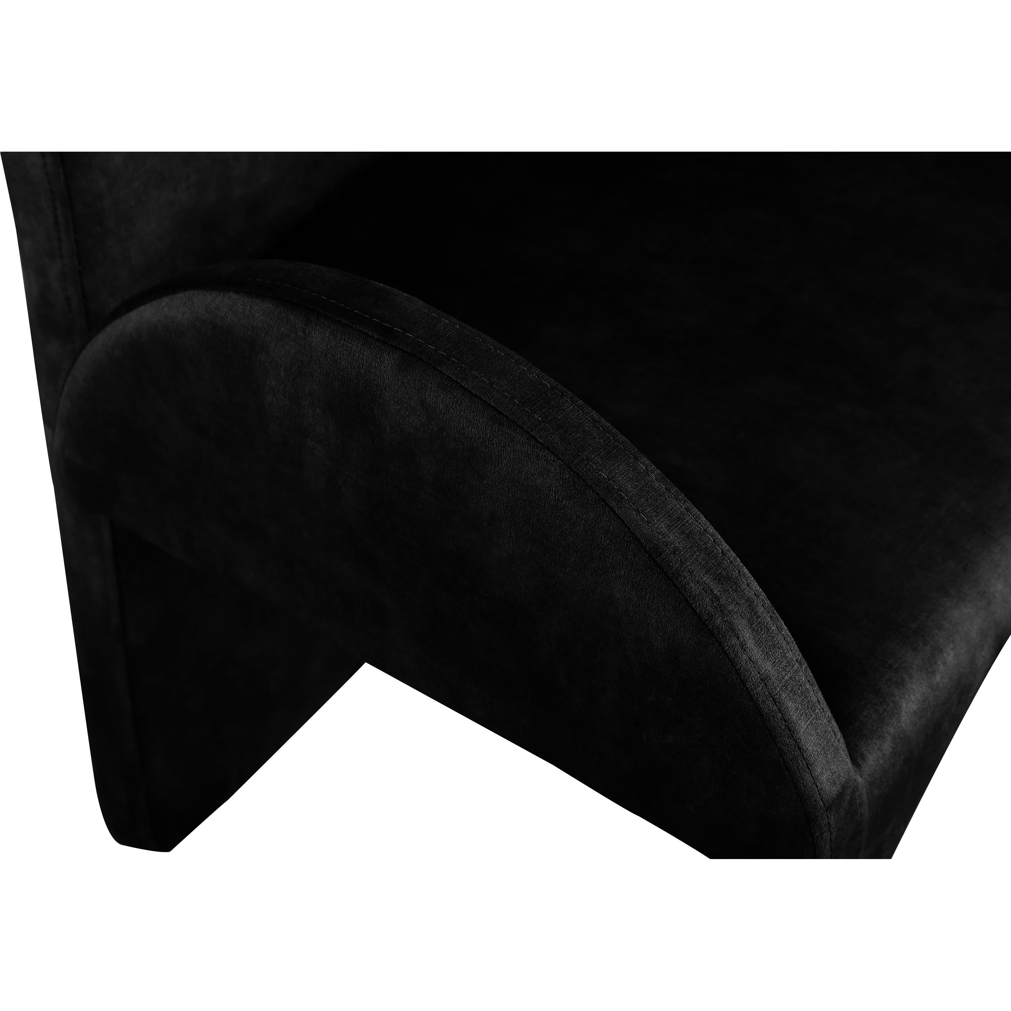 Meridian Summer Black Velvet Dining Arm Chair