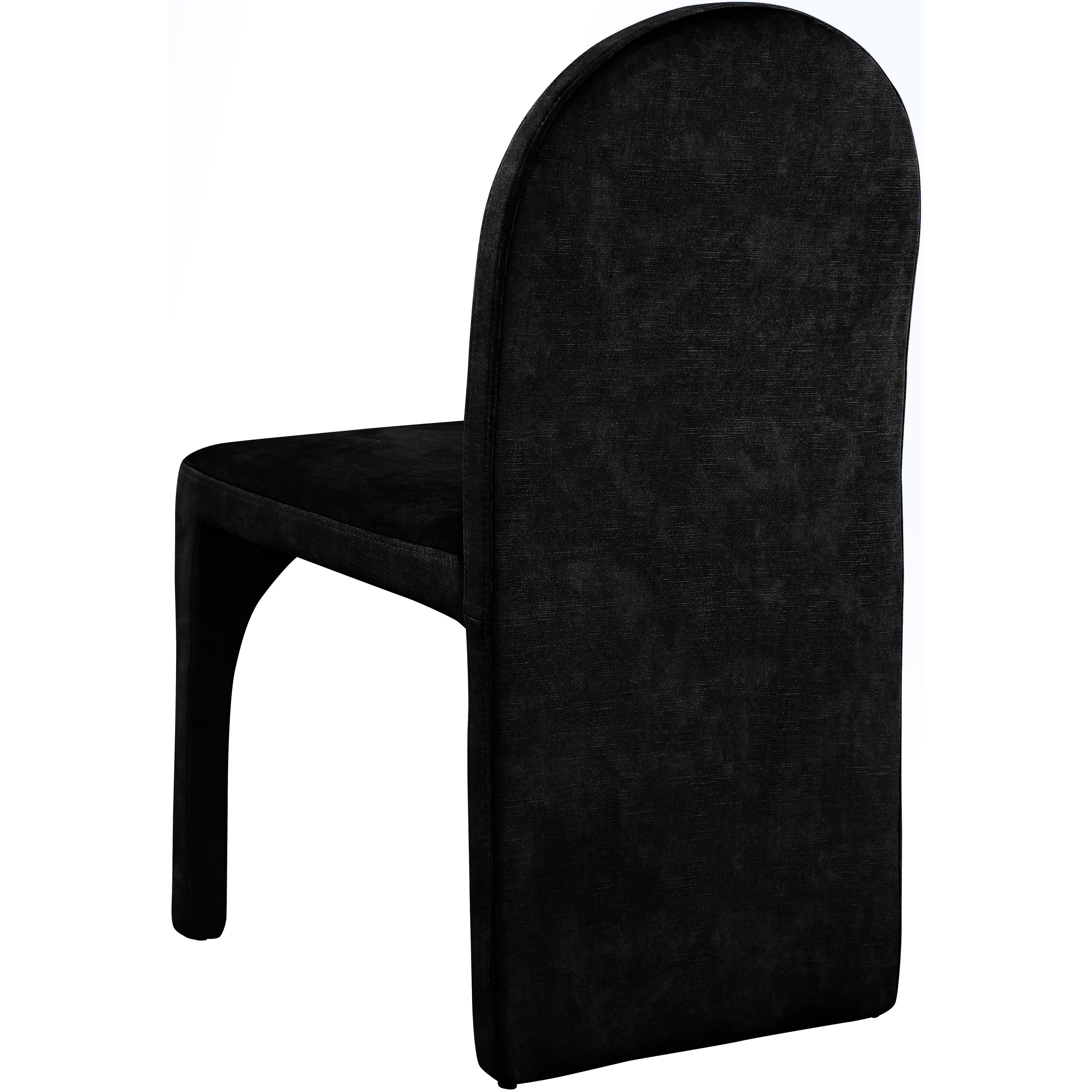 Meridian Summer Black Velvet Dining Side Chair