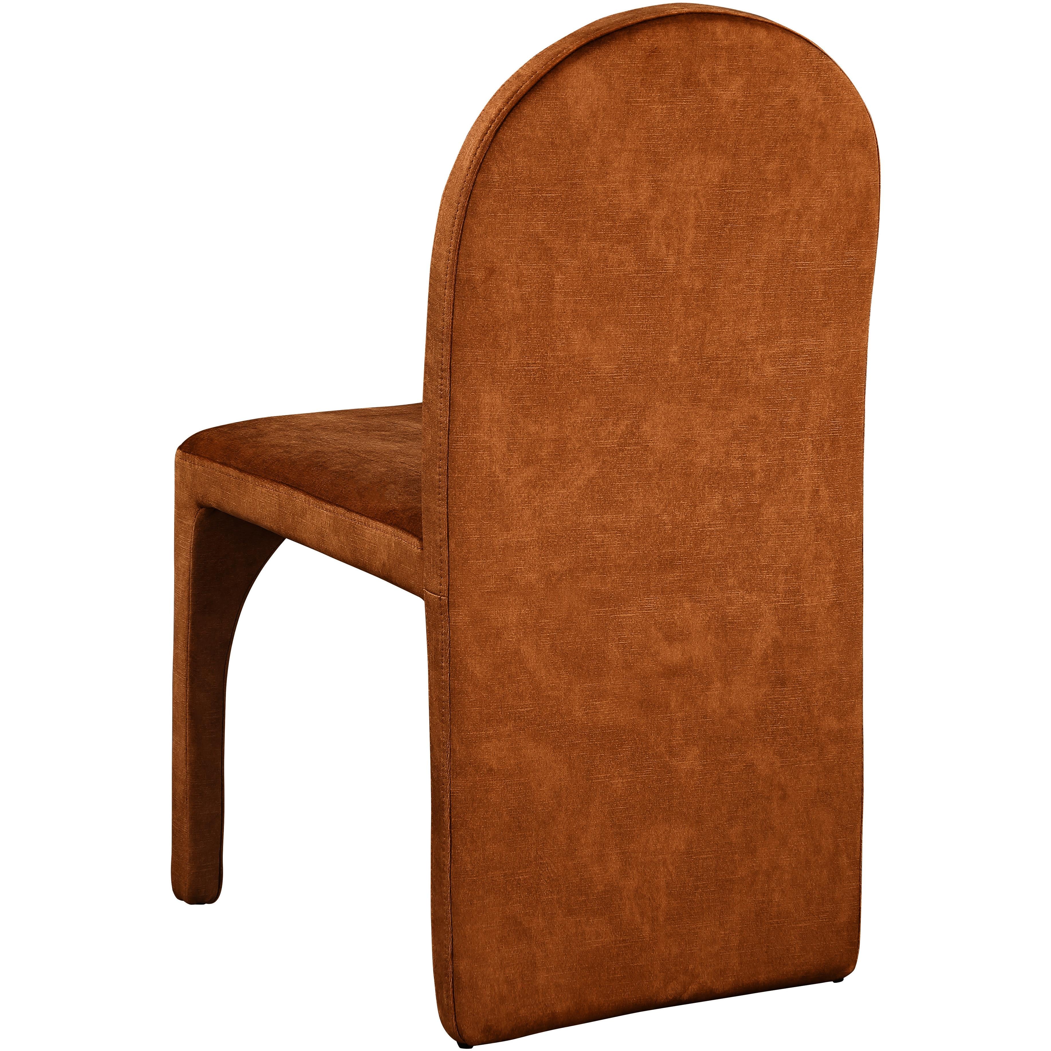 Meridian Summer Cognac Velvet Dining Side Chair