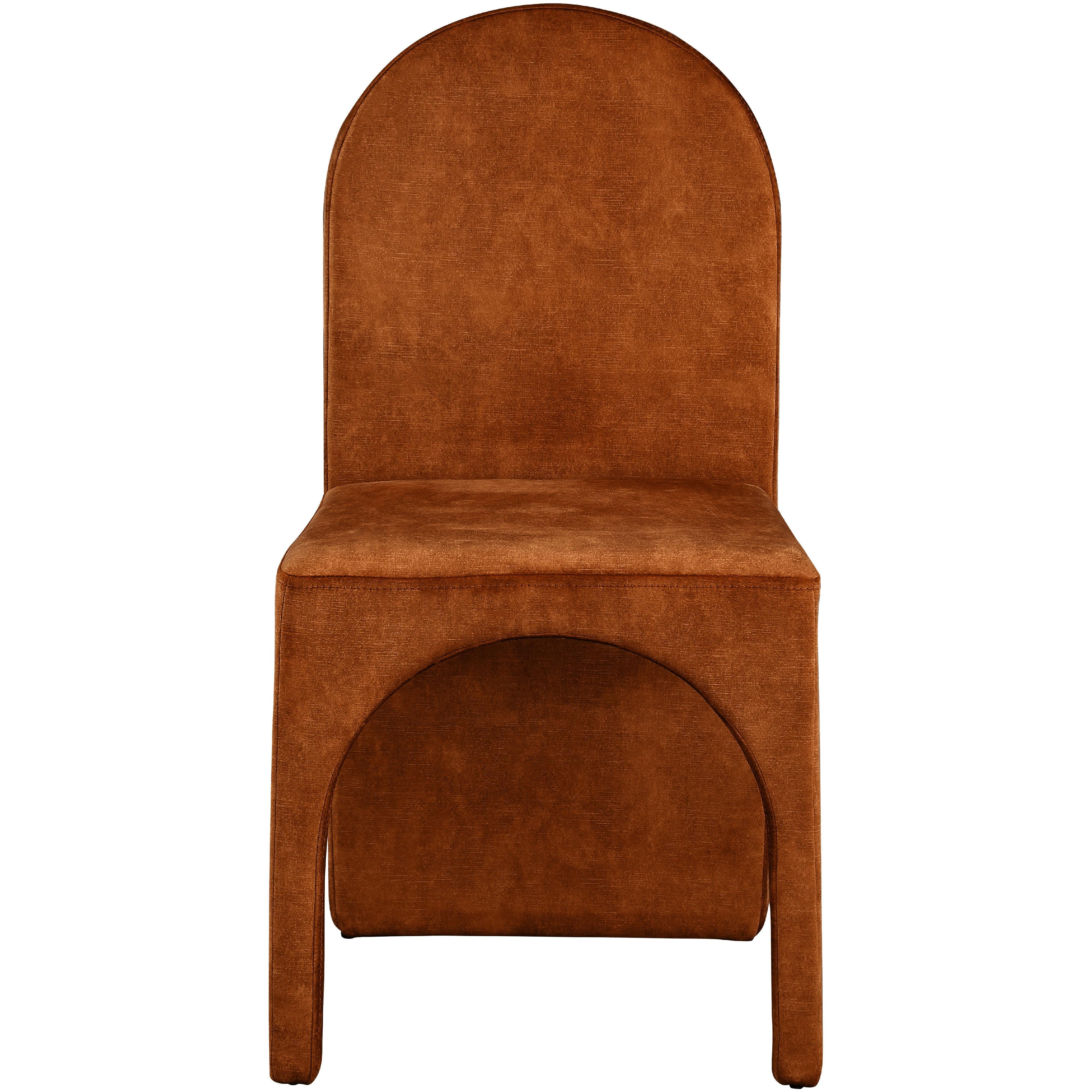 Meridian Summer Cognac Velvet Dining Side Chair