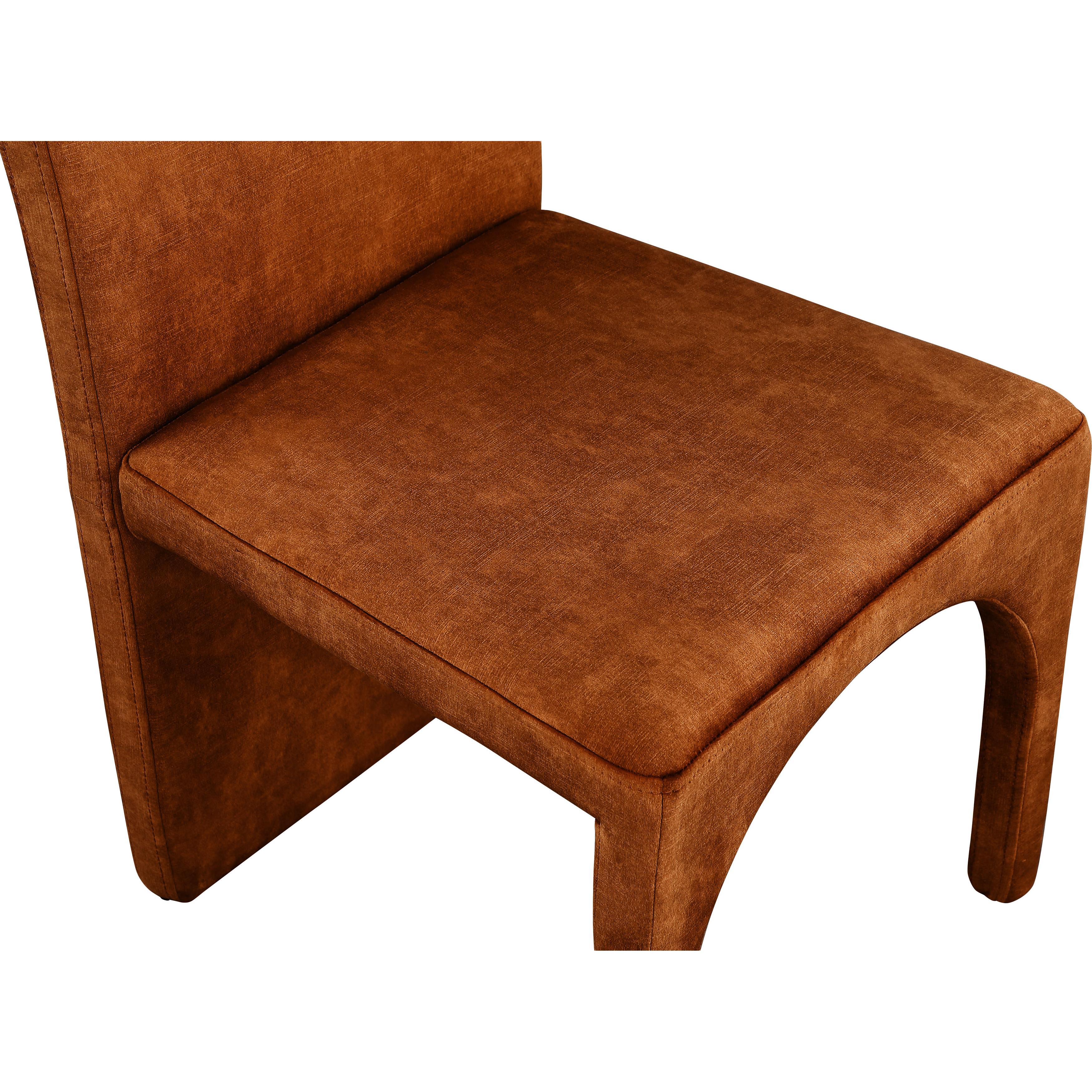 Meridian Summer Cognac Velvet Dining Side Chair