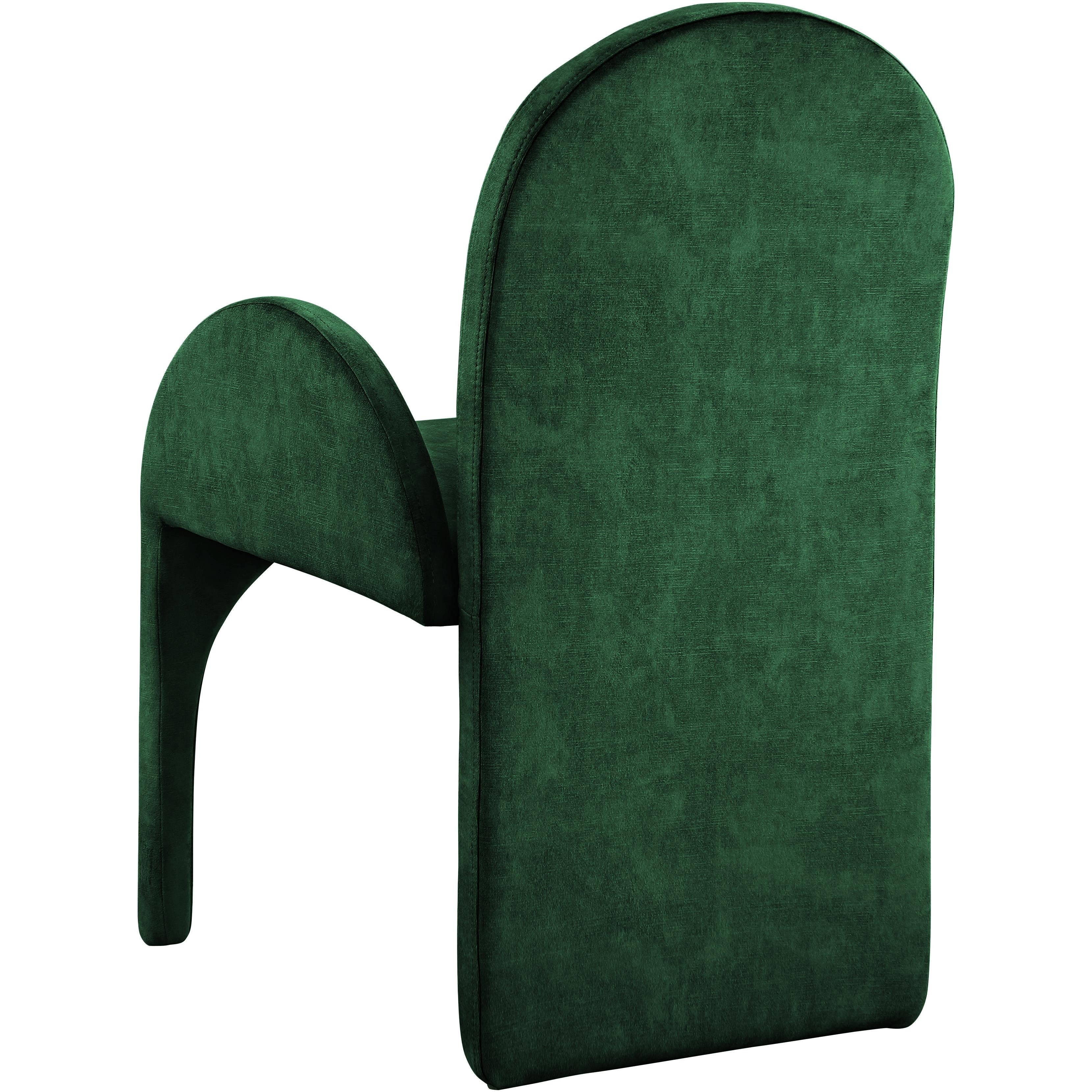 Meridian Summer Green Velvet Dining Arm Chair