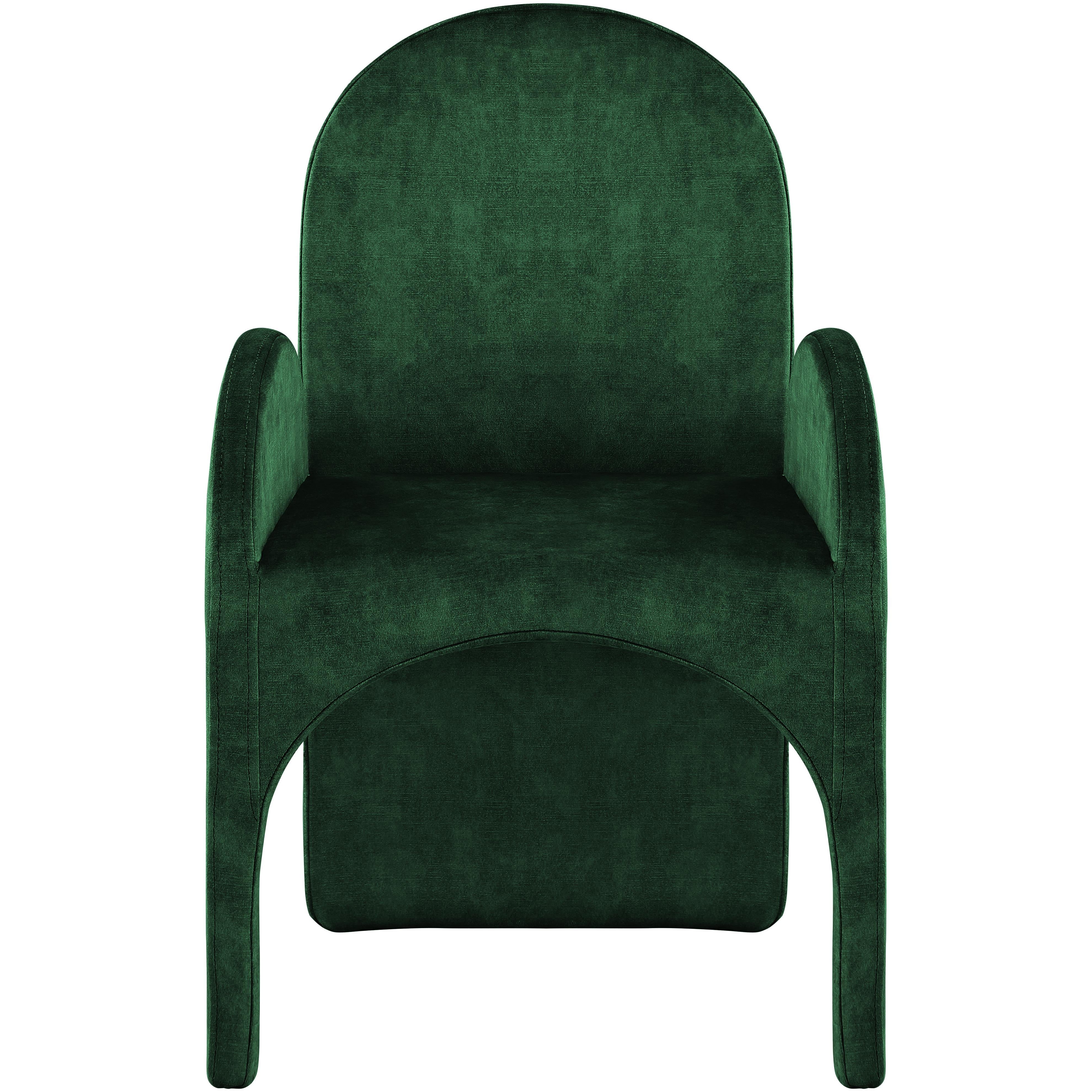 Meridian Summer Green Velvet Dining Arm Chair