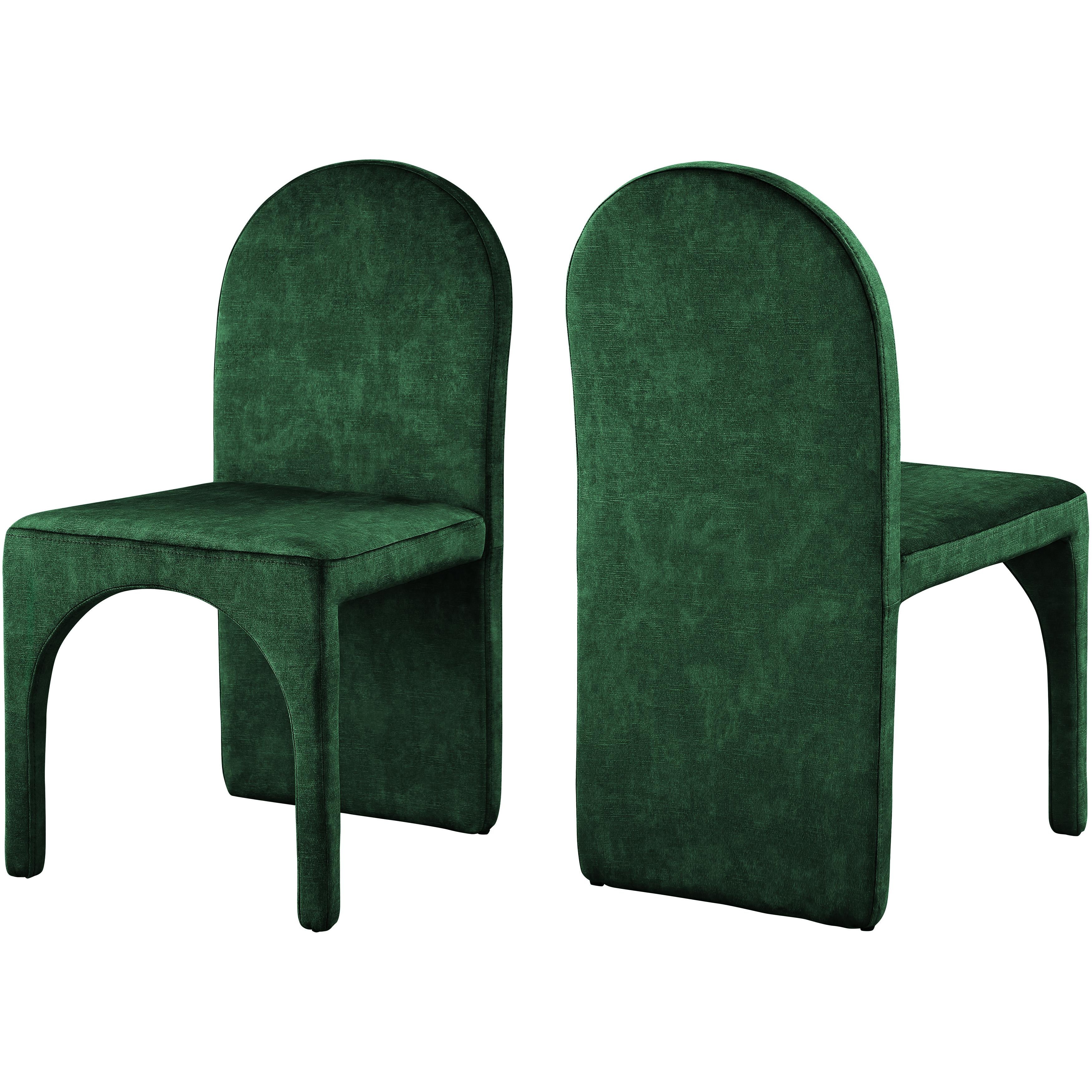 Meridian Summer Green Velvet Dining Side Chair