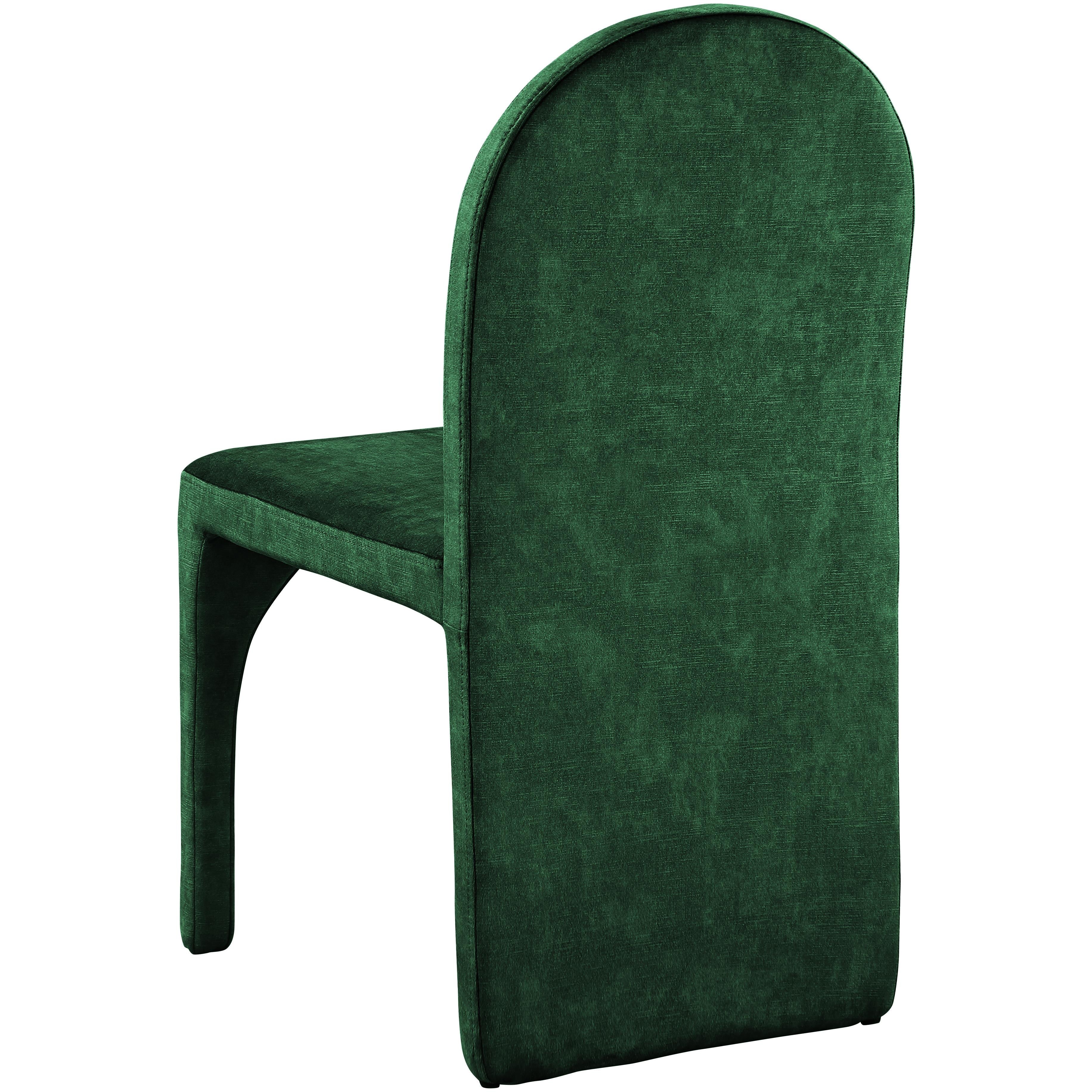 Meridian Summer Green Velvet Dining Side Chair