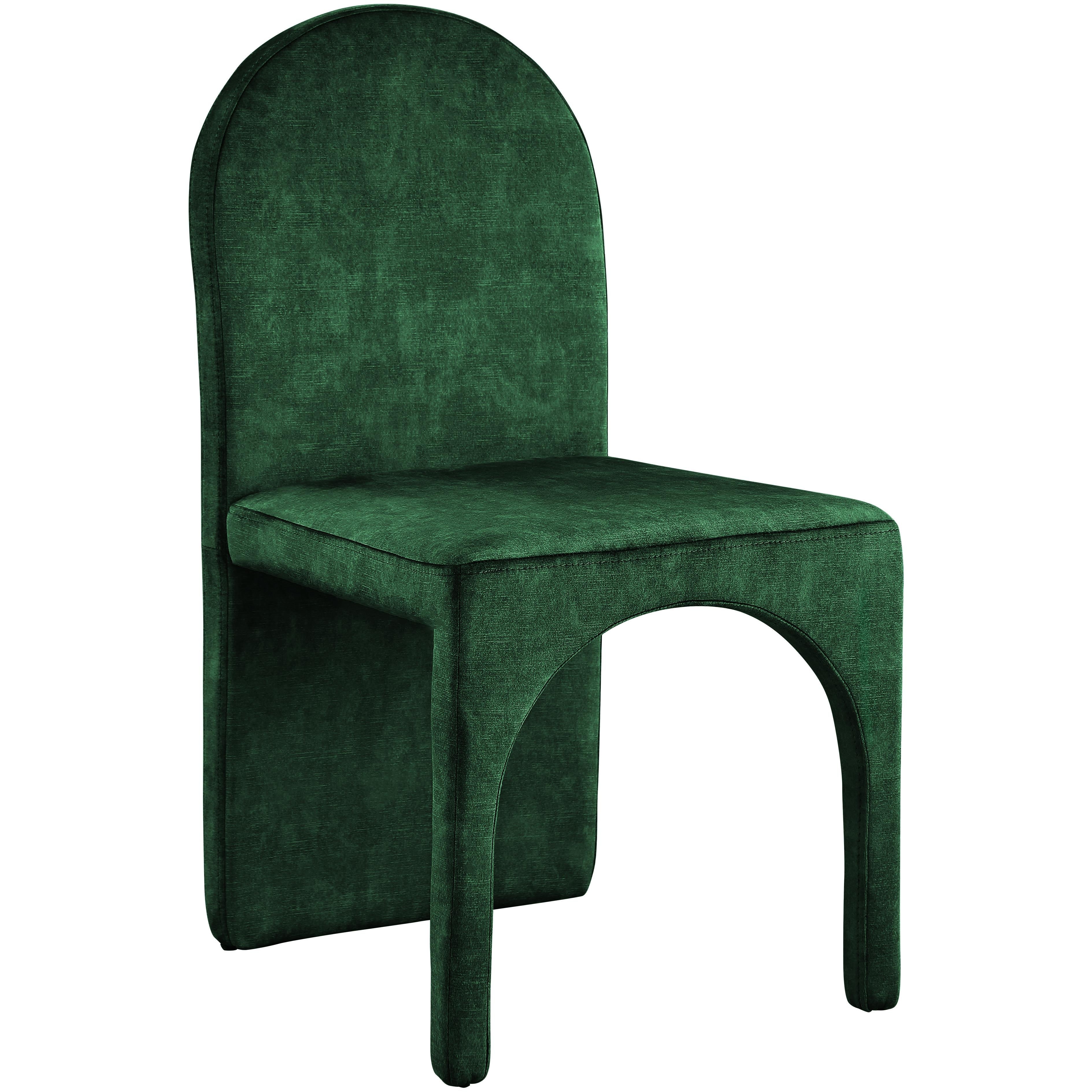 Meridian Summer Green Velvet Dining Side Chair