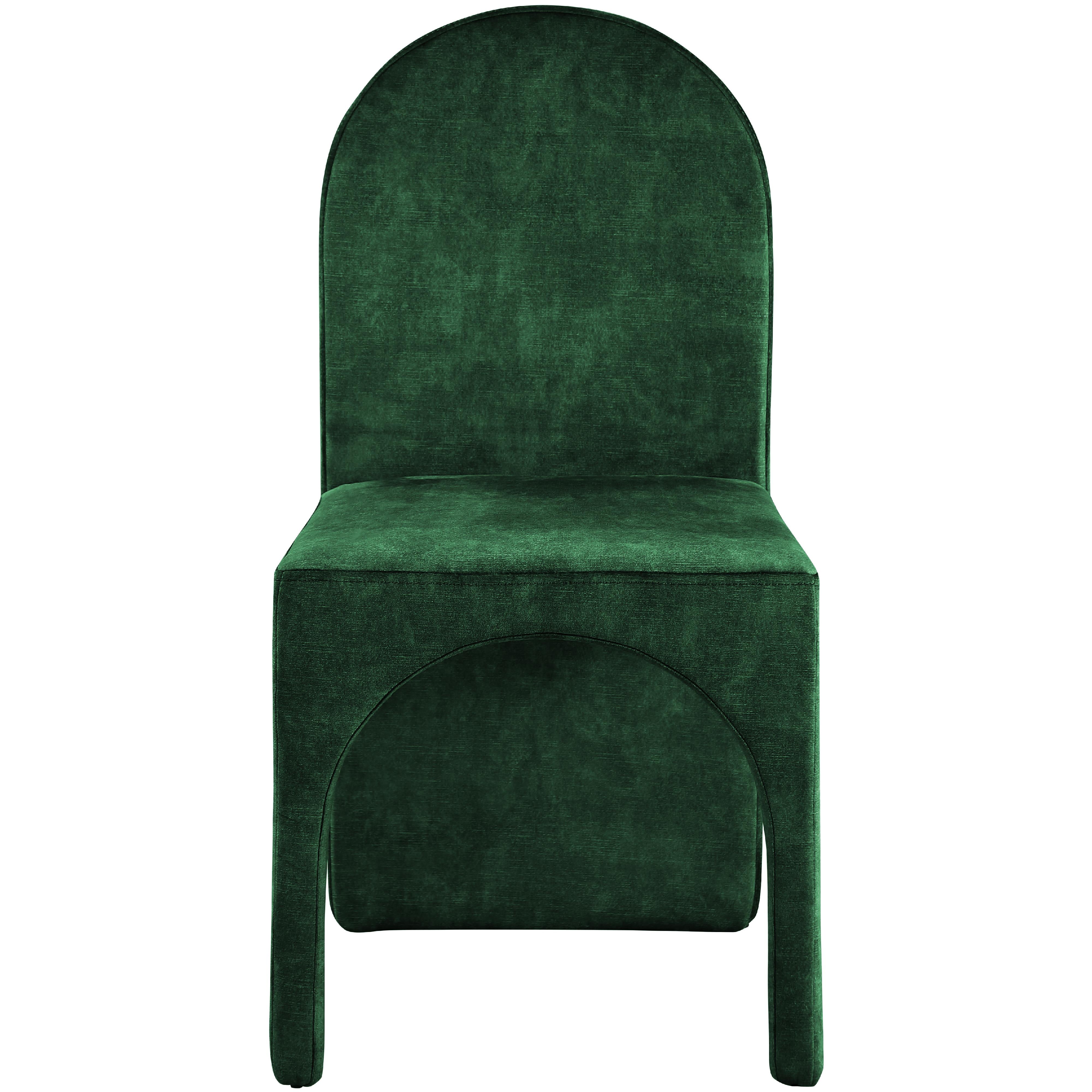 Meridian Summer Green Velvet Dining Side Chair