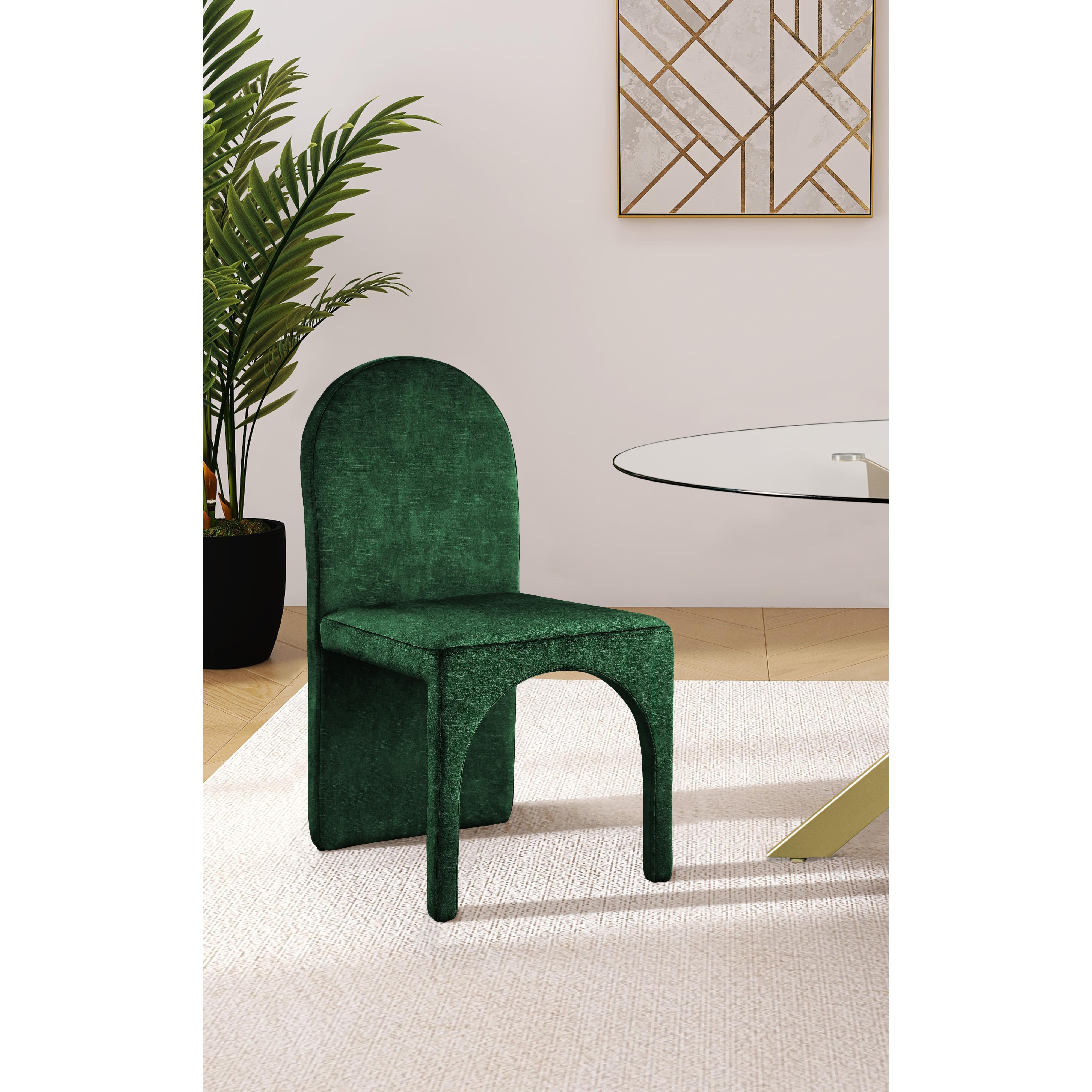 Meridian Summer Green Velvet Dining Side Chair