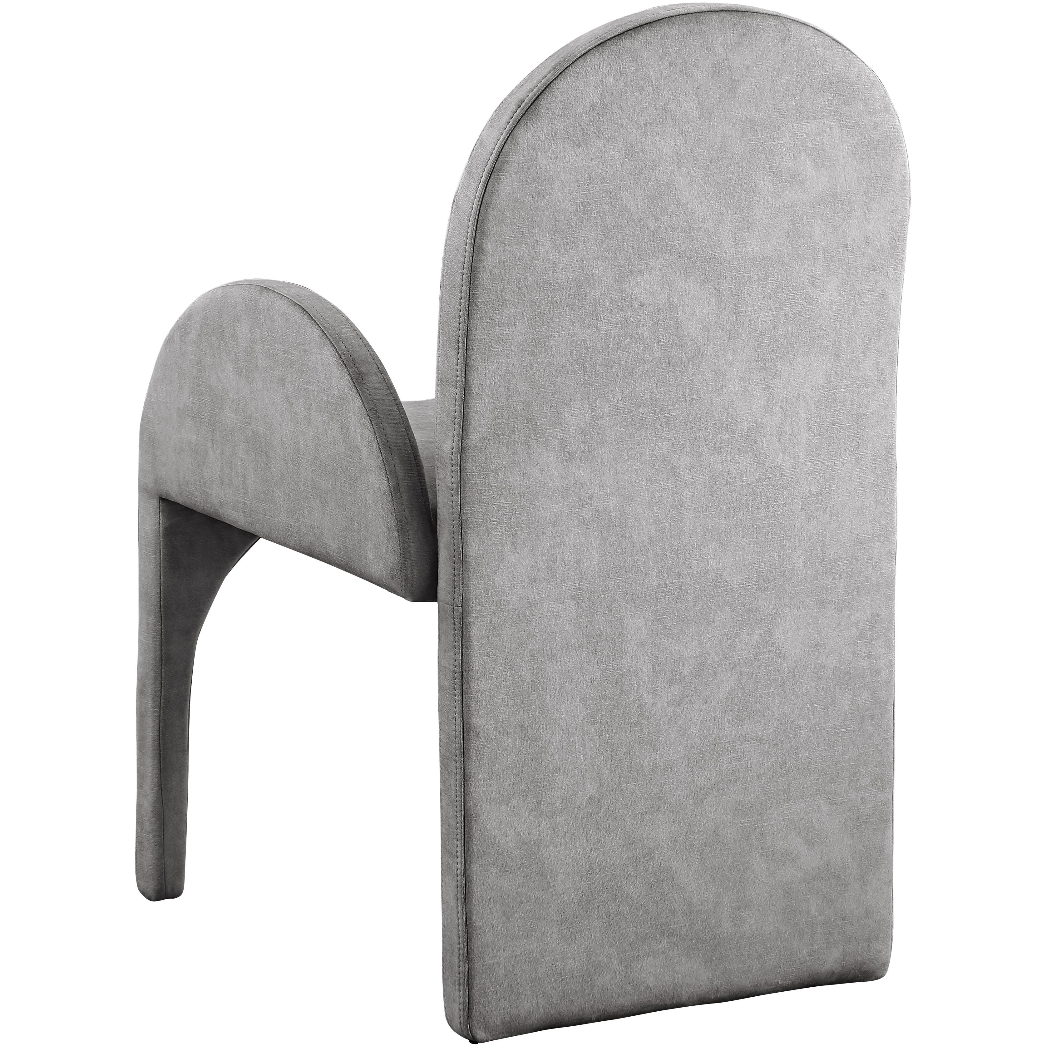 Meridian Summer Grey Velvet Dining Arm Chair