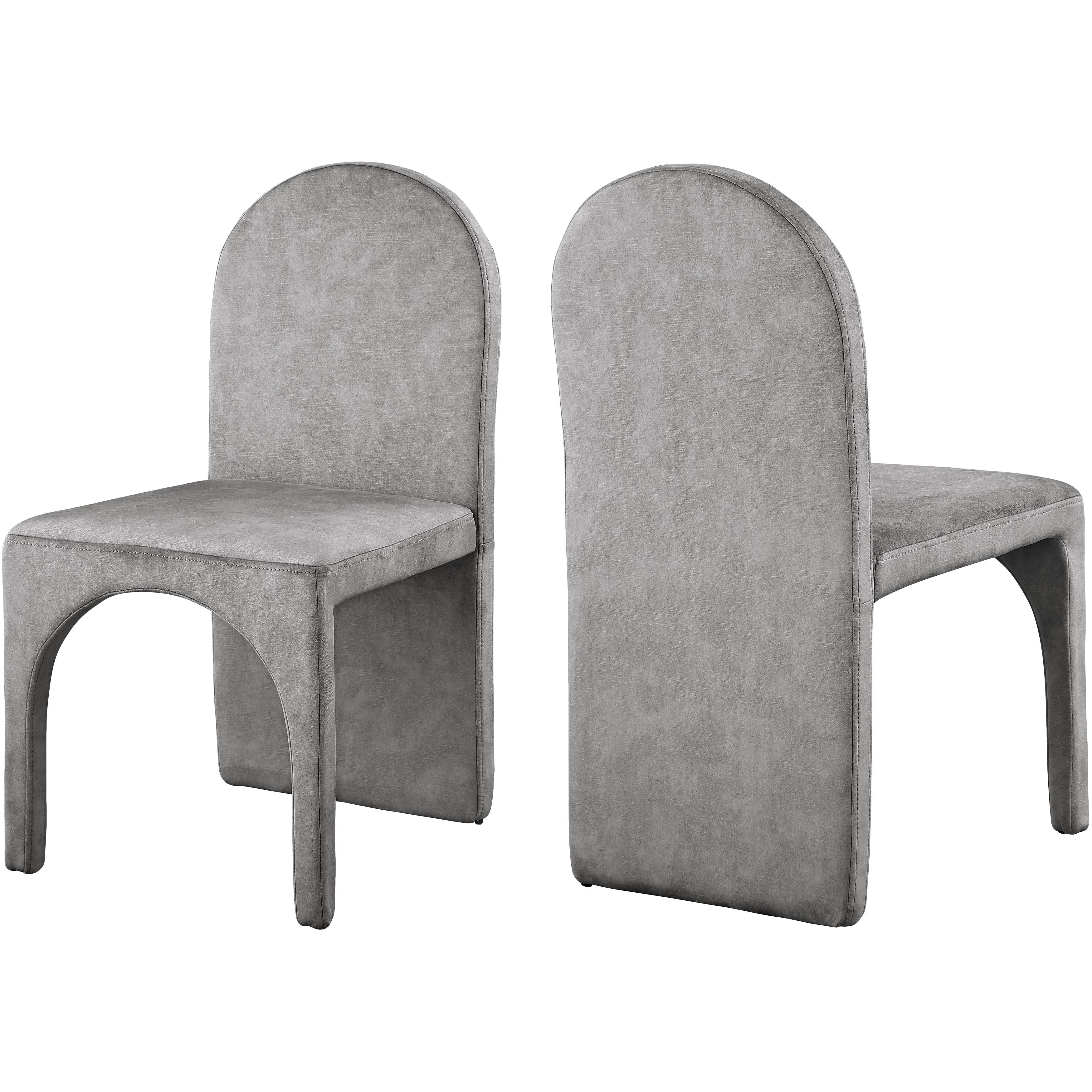 Meridian Summer Grey Velvet Dining Side Chair