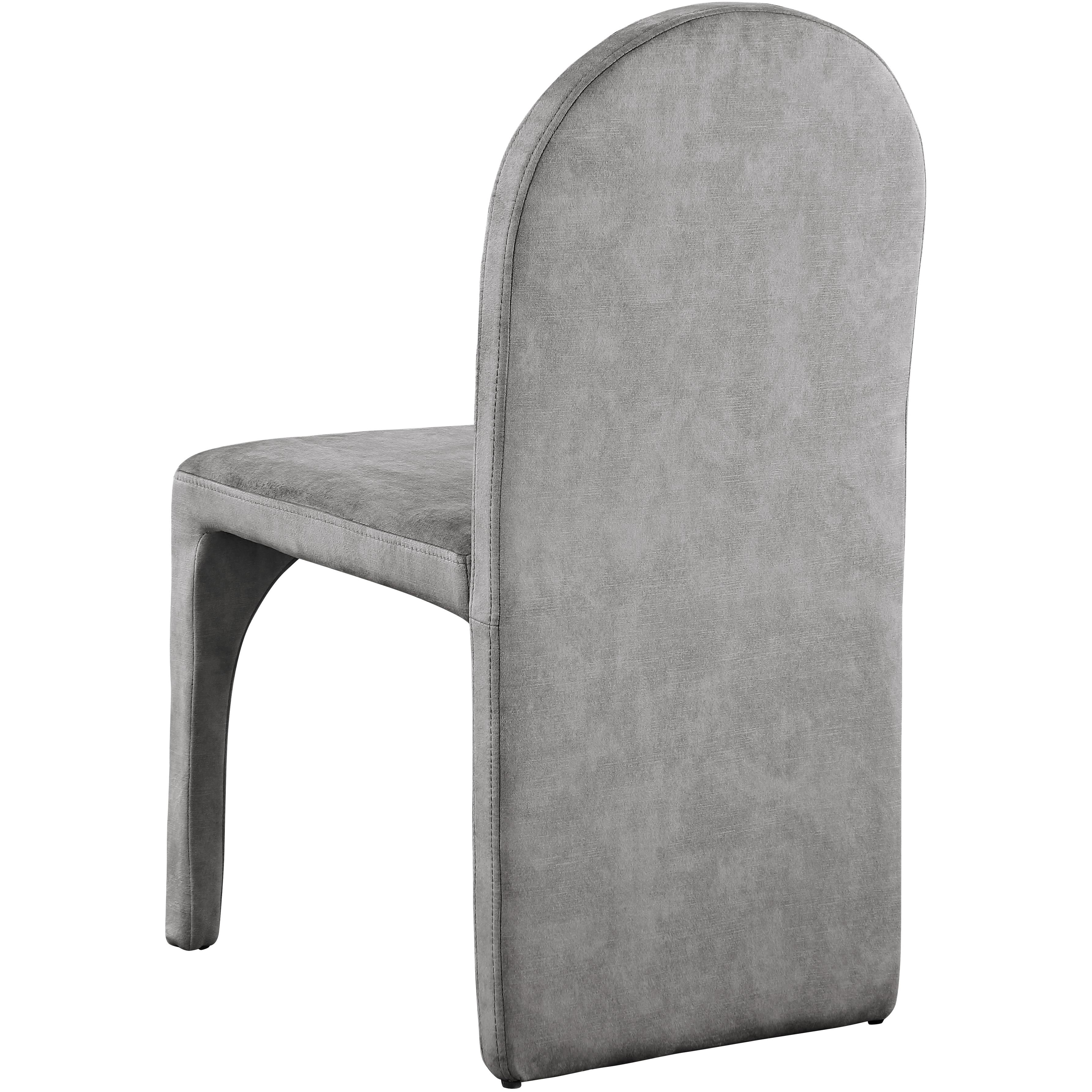 Meridian Summer Grey Velvet Dining Side Chair