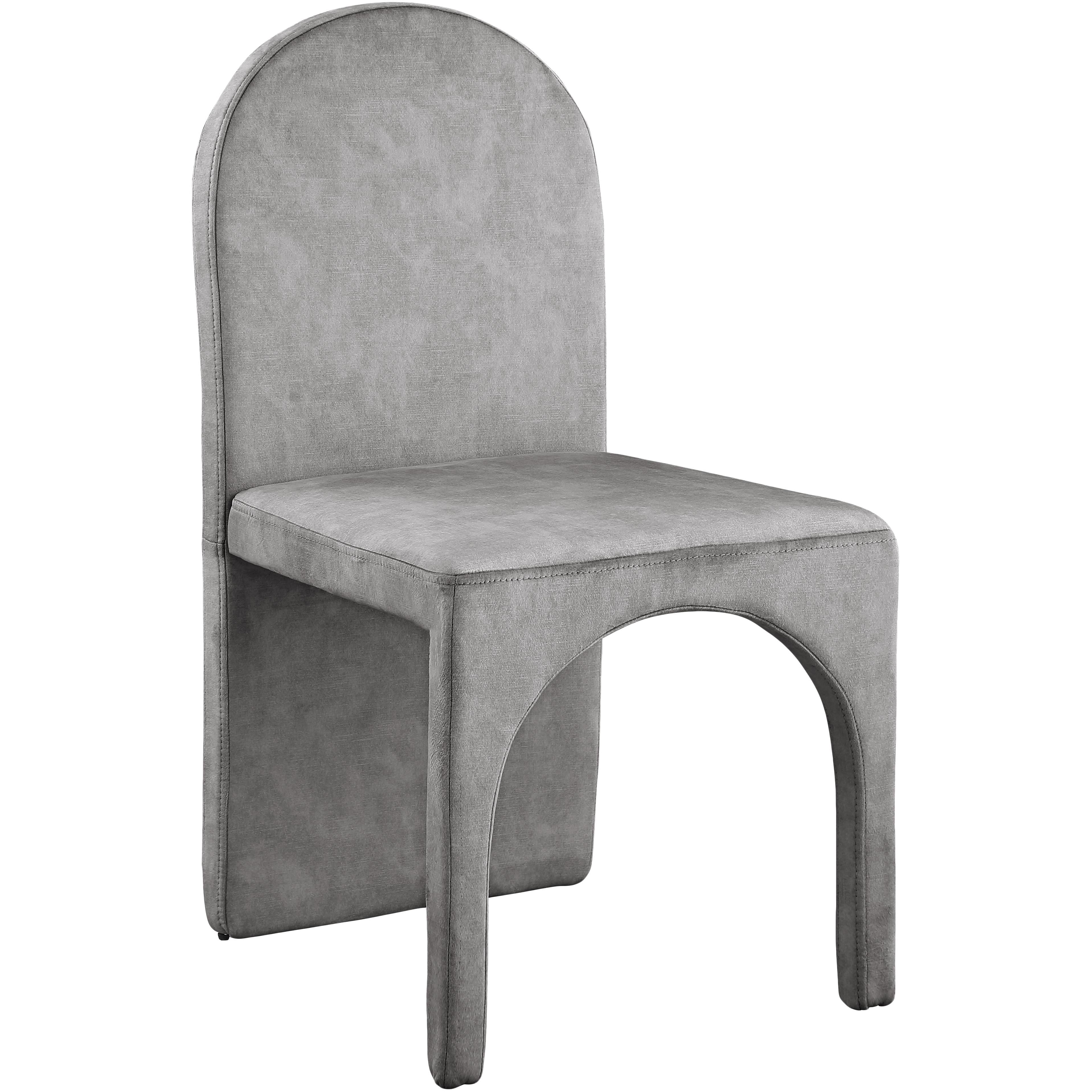 Meridian Summer Grey Velvet Dining Side Chair