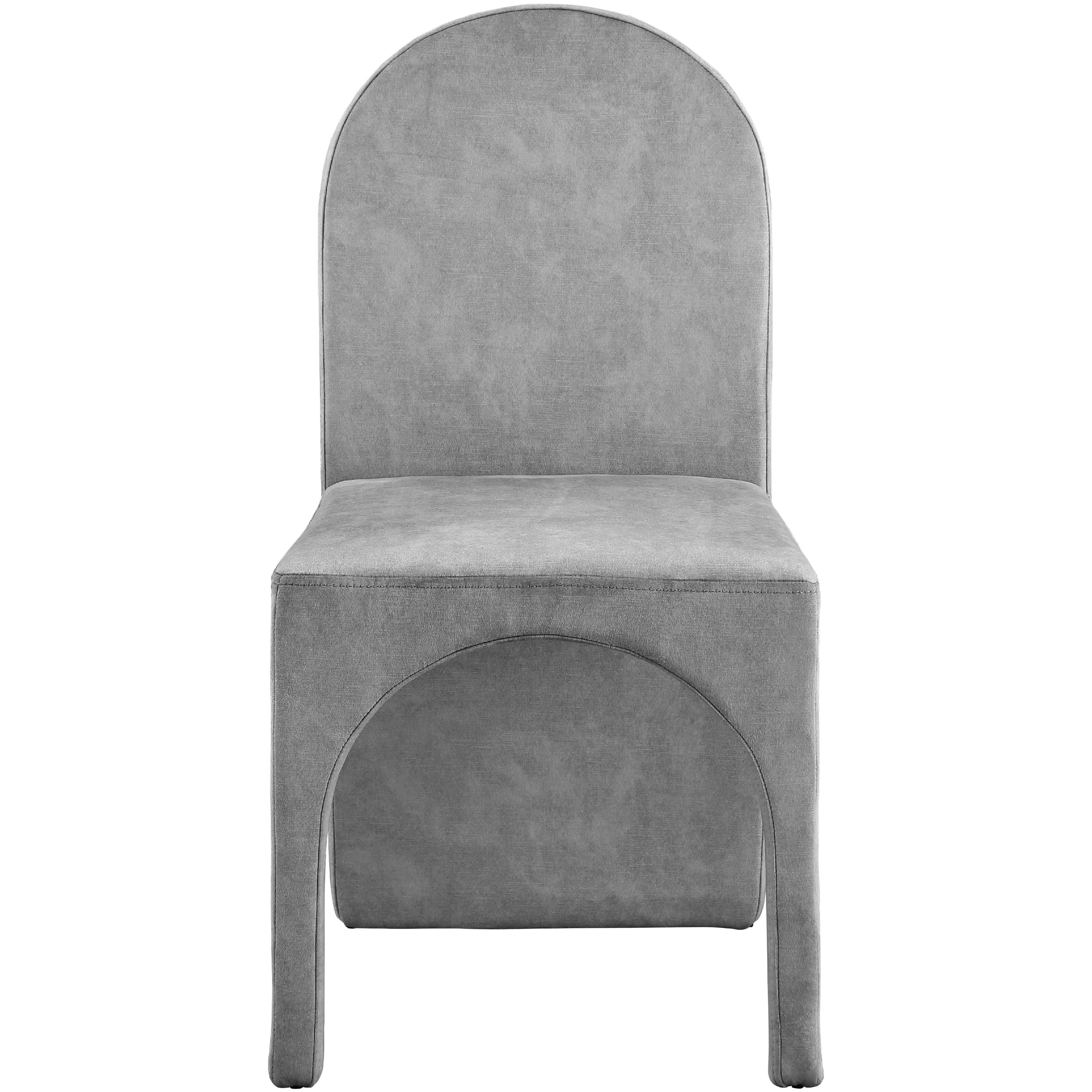 Meridian Summer Grey Velvet Dining Side Chair