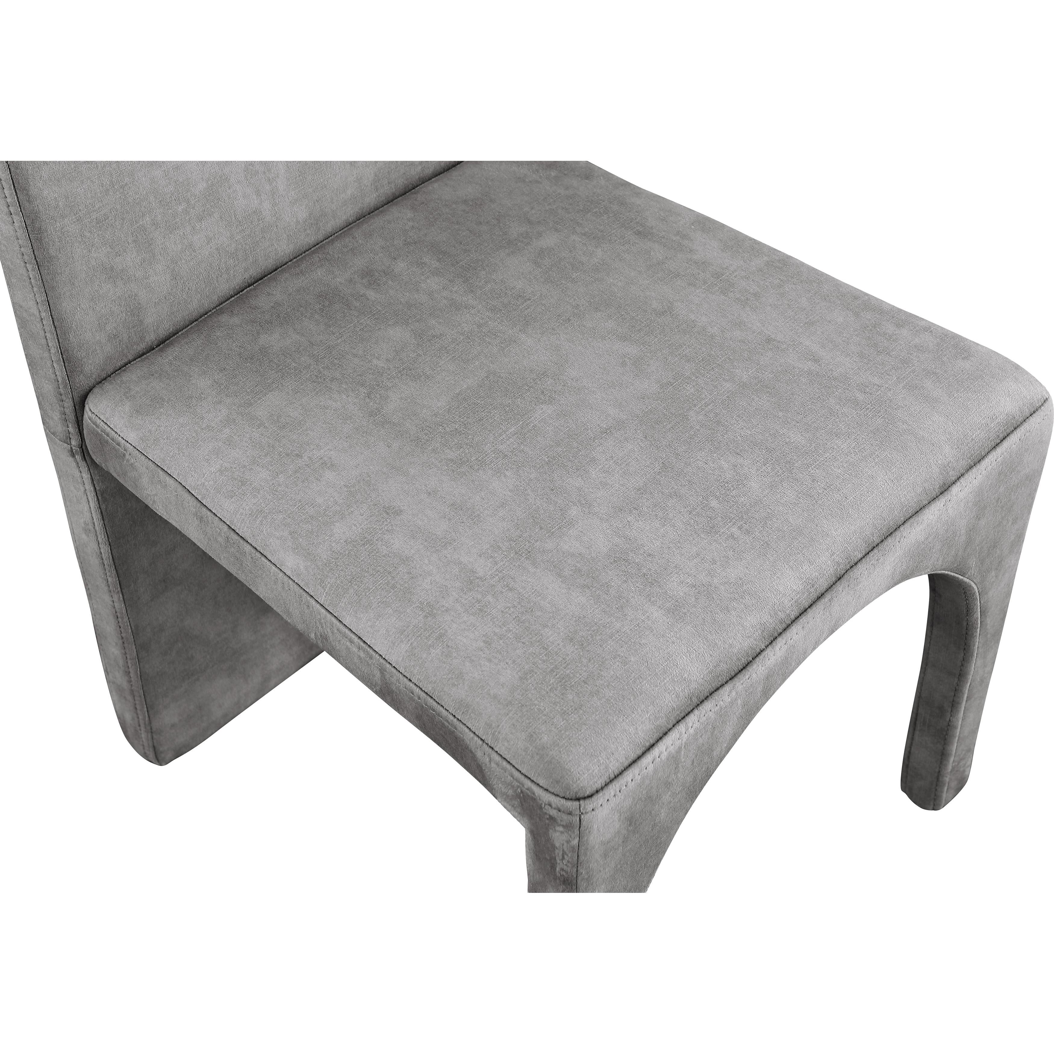 Meridian Summer Grey Velvet Dining Side Chair