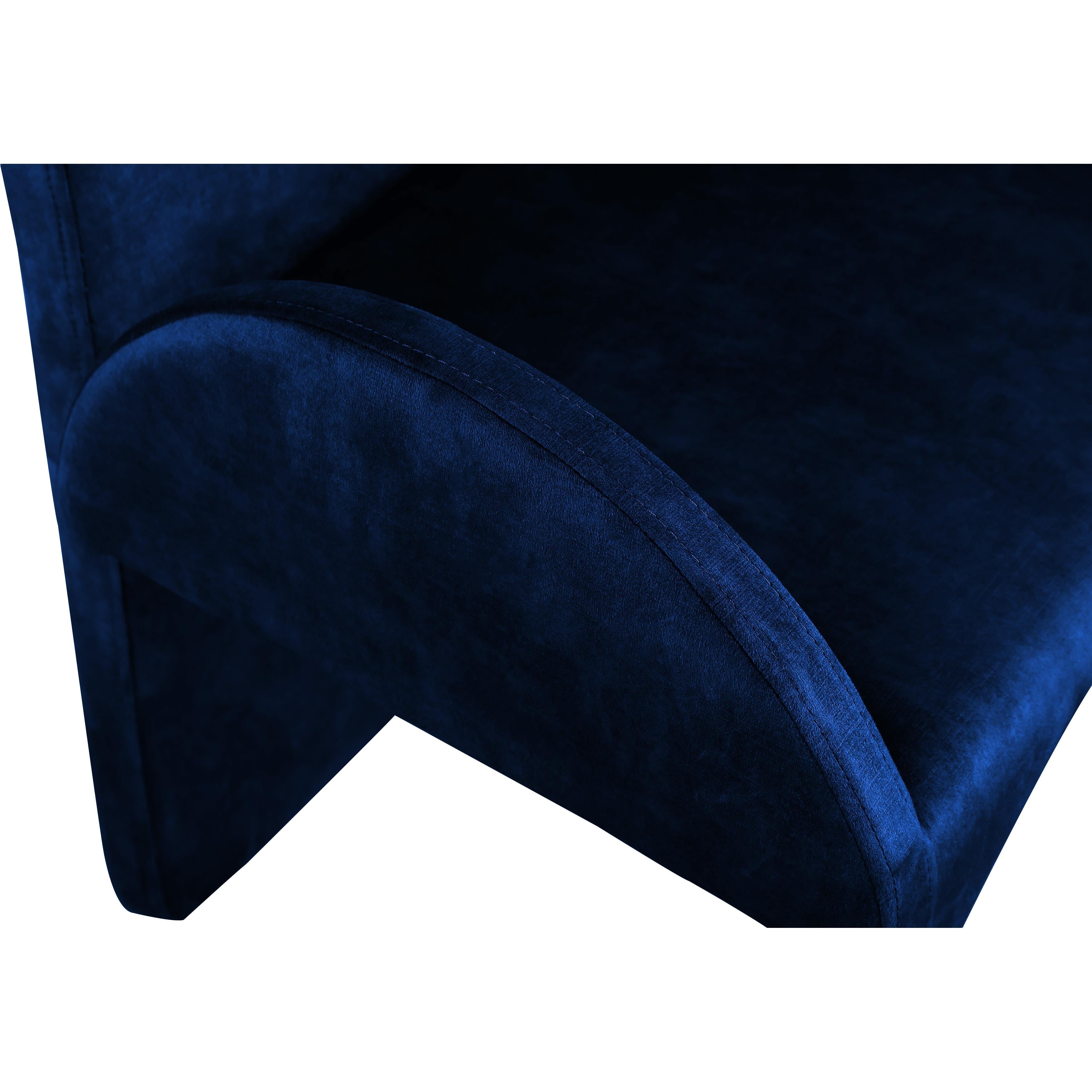 Meridian Summer Navy Velvet Dining Arm Chair