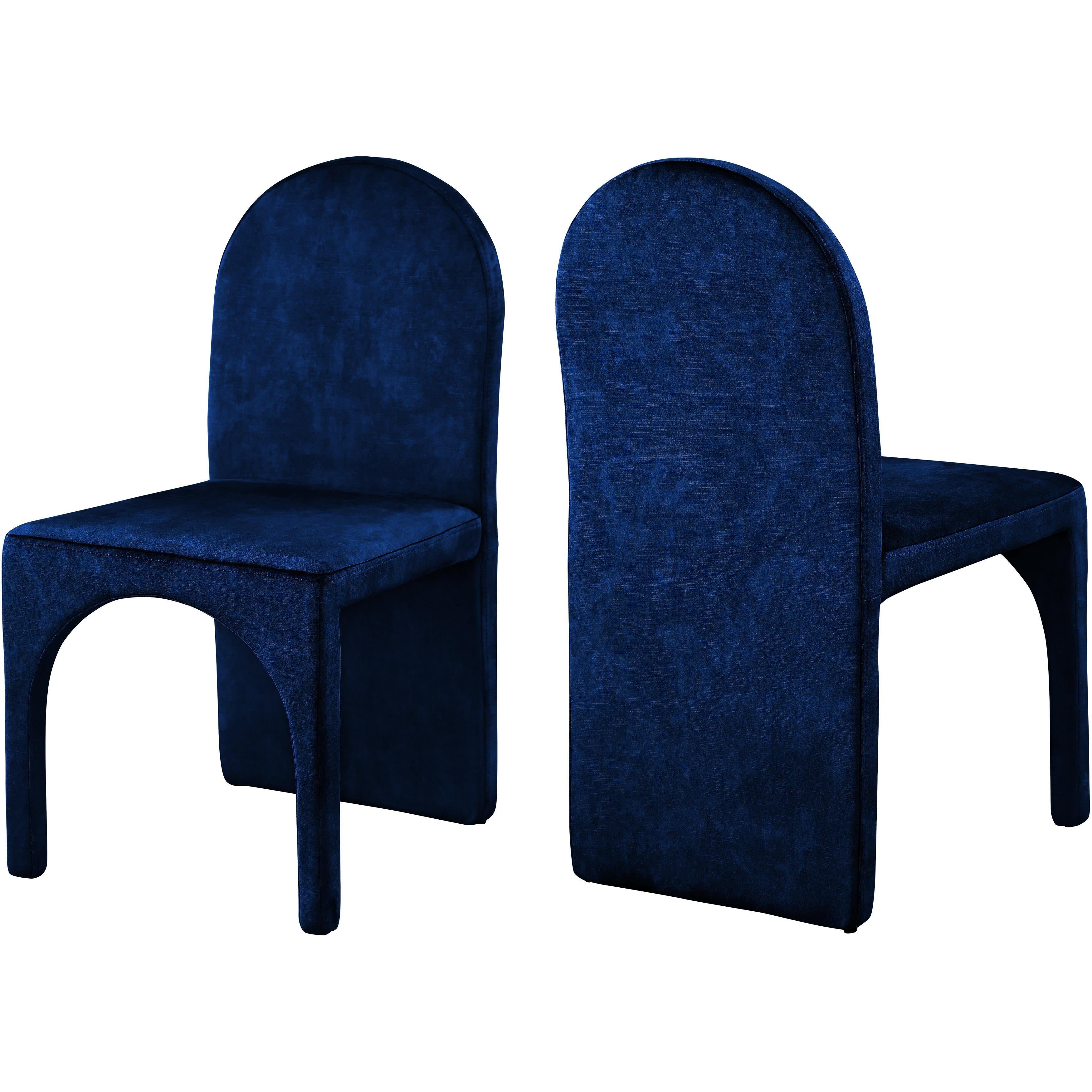 Meridian Summer Navy Velvet Dining Side Chair