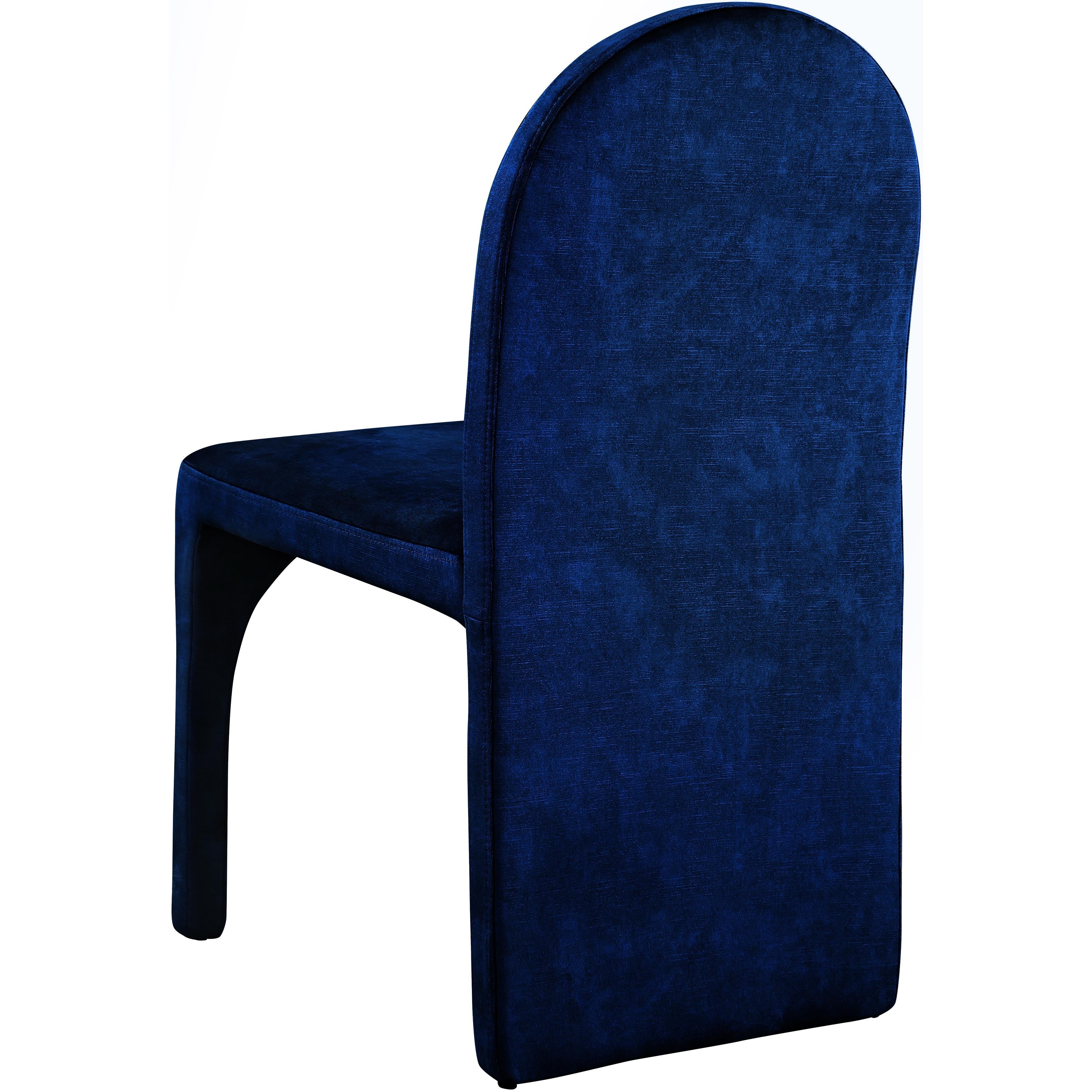 Meridian Summer Navy Velvet Dining Side Chair