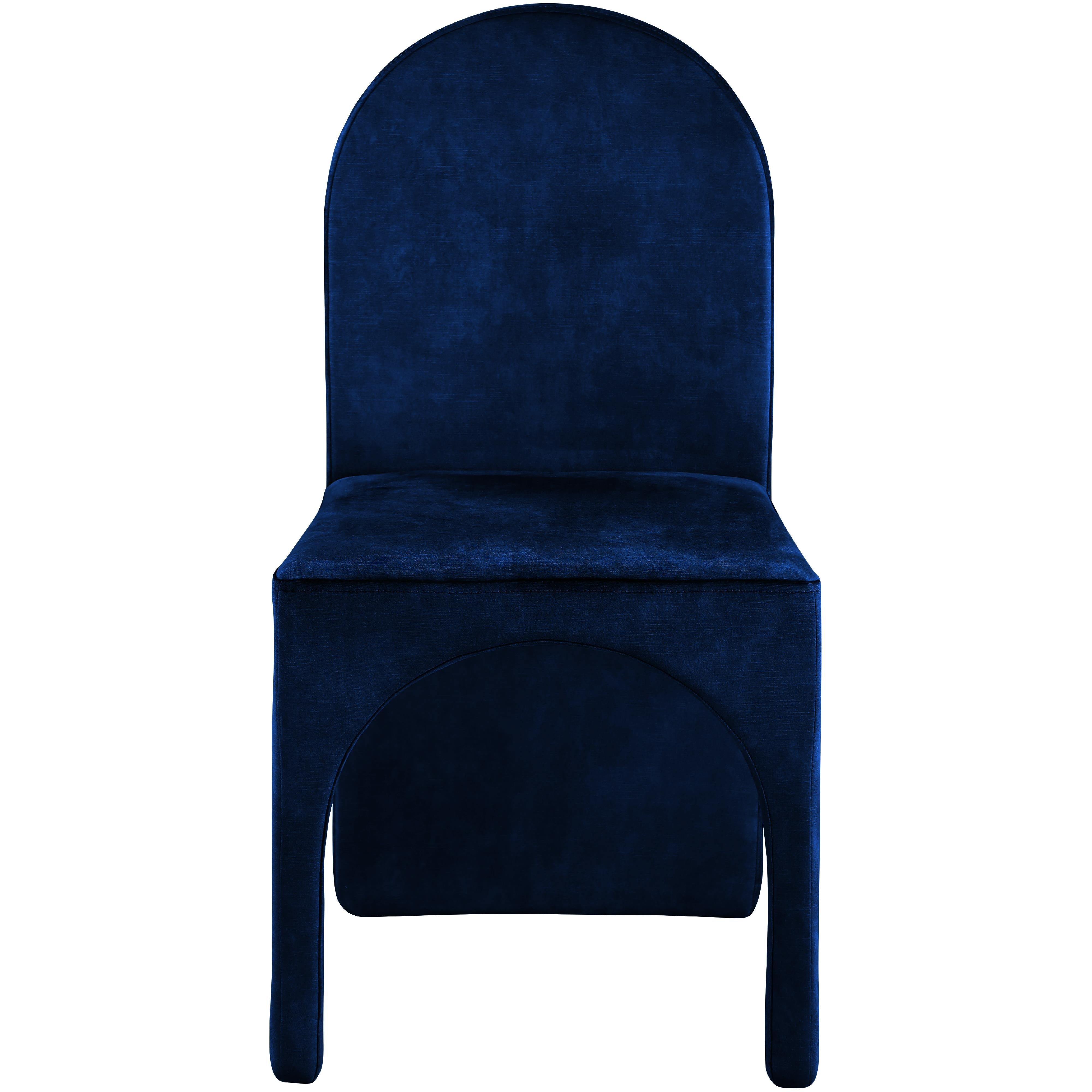 Meridian Summer Navy Velvet Dining Side Chair