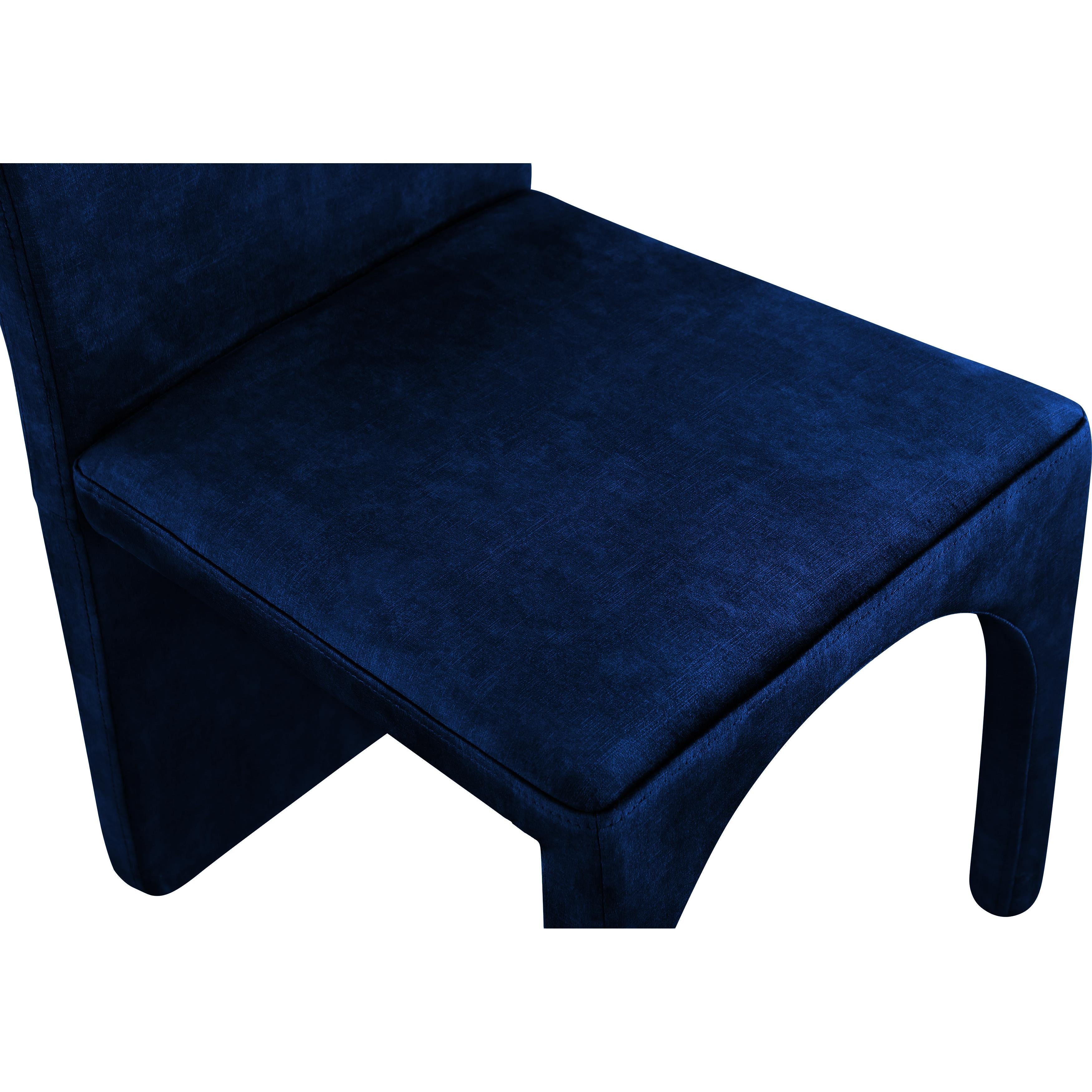 Meridian Summer Navy Velvet Dining Side Chair