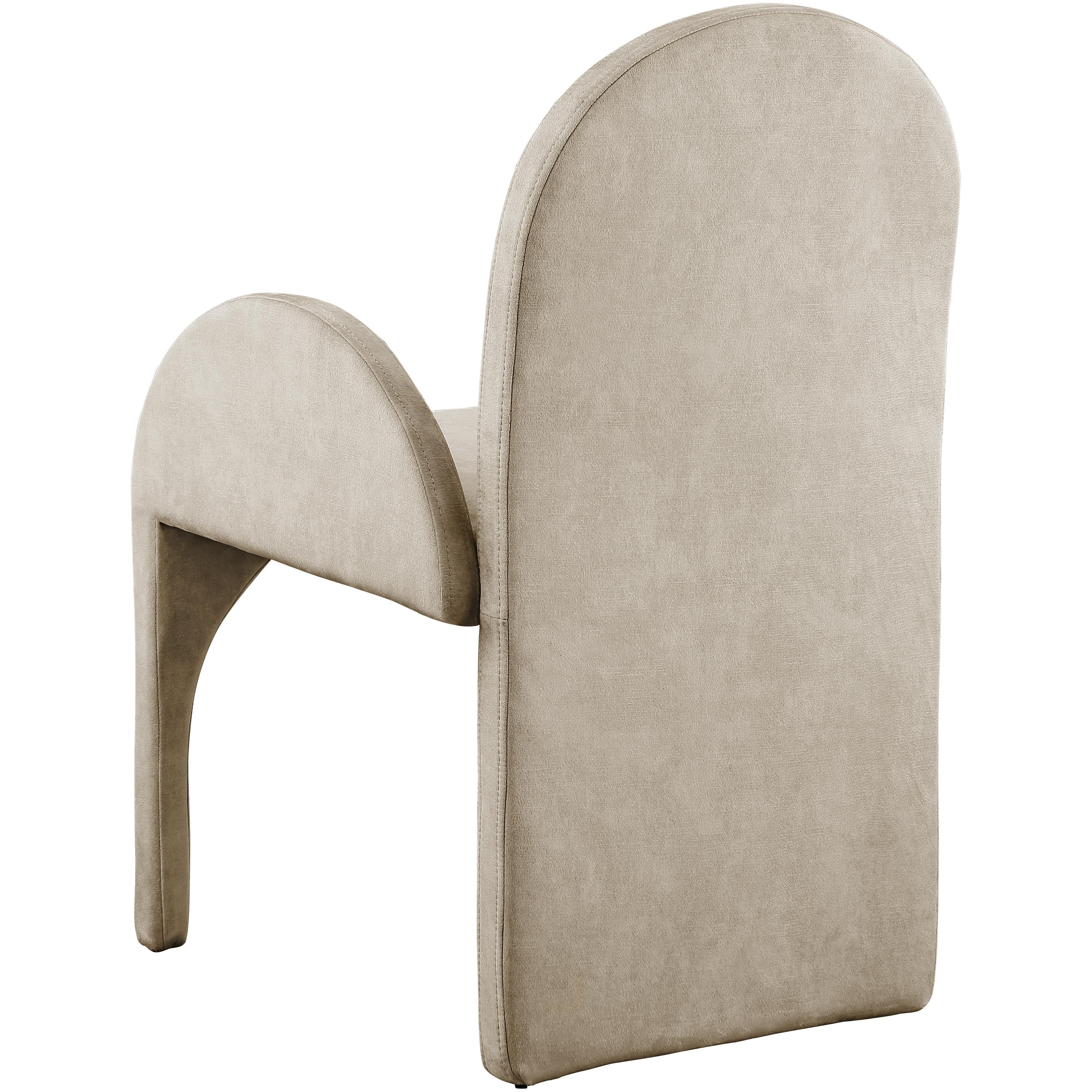 Meridian Summer Stone Velvet Dining Arm Chair