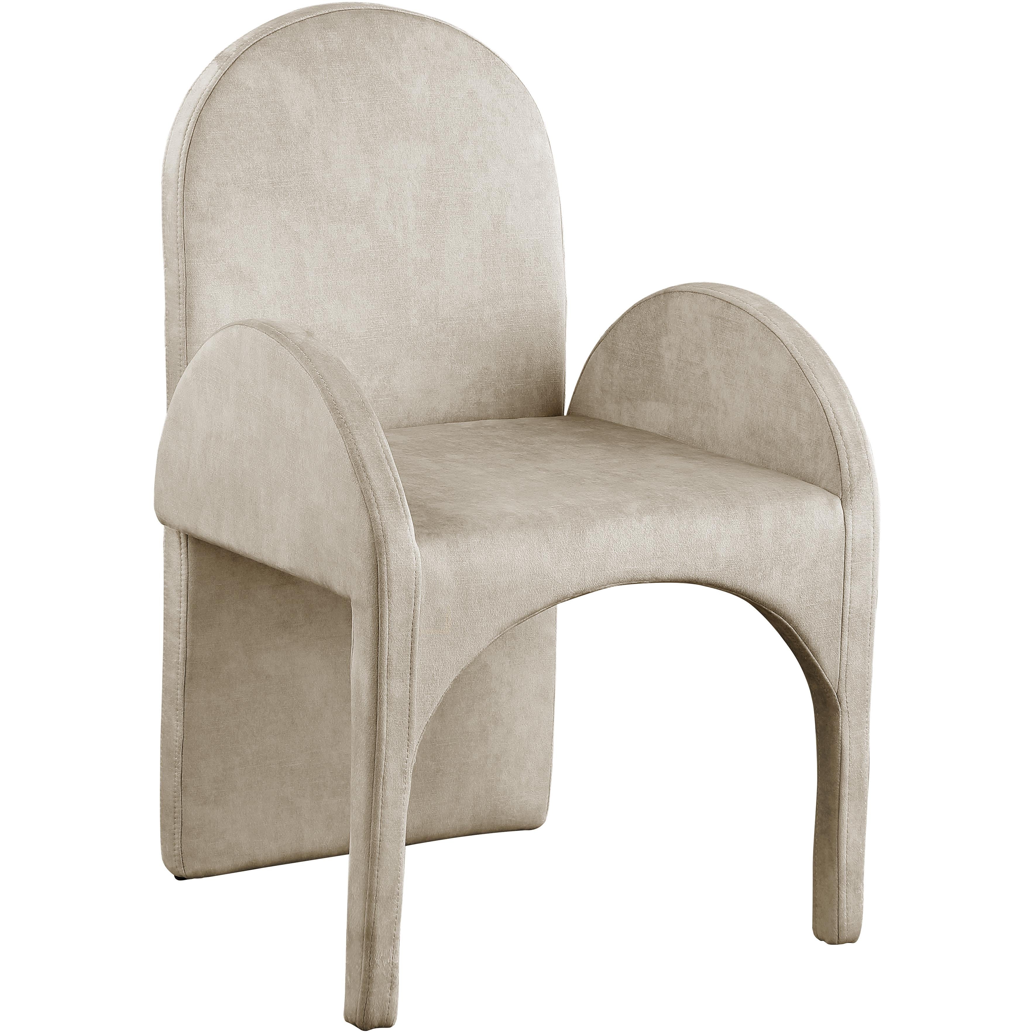 Meridian Summer Stone Velvet Dining Arm Chair