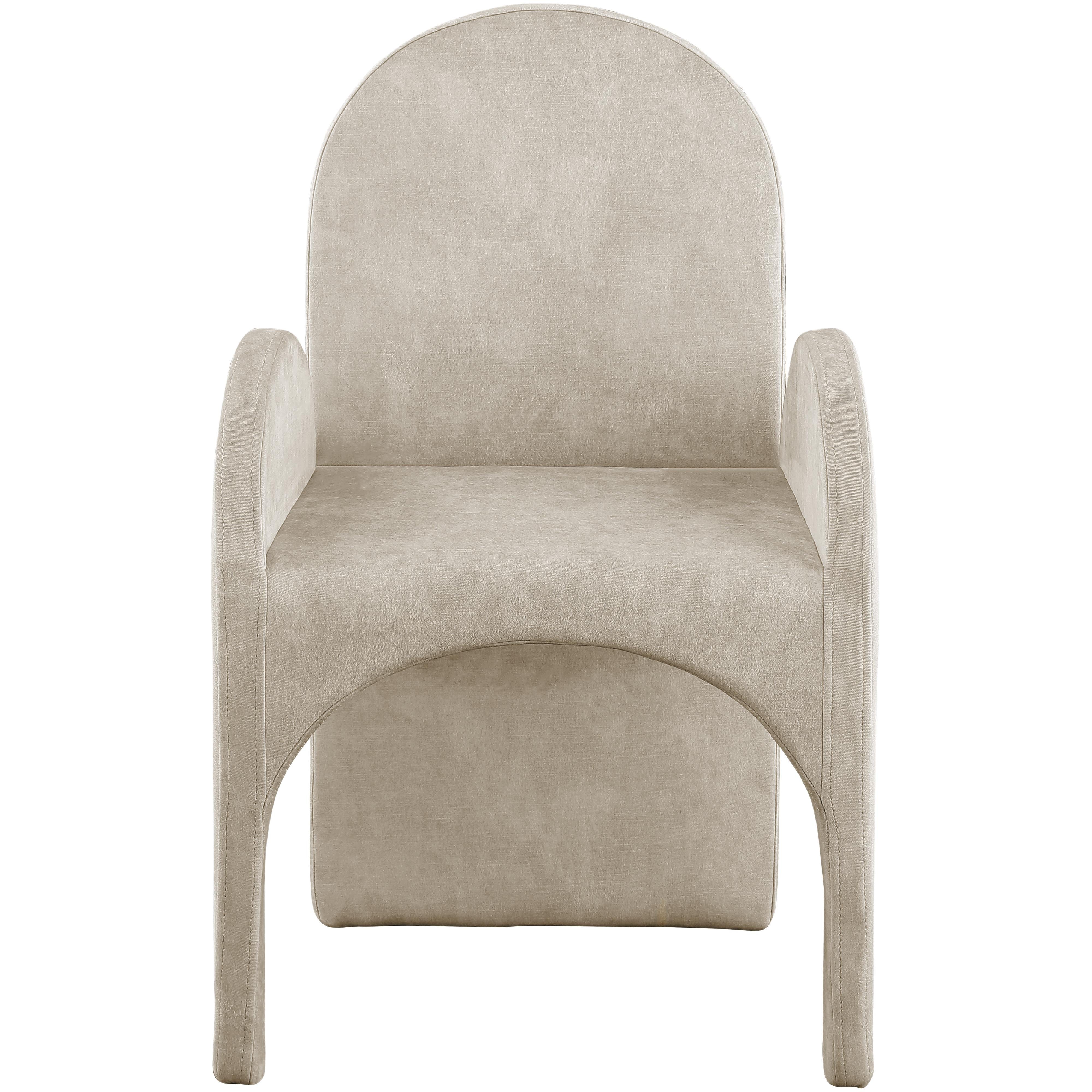 Meridian Summer Stone Velvet Dining Arm Chair