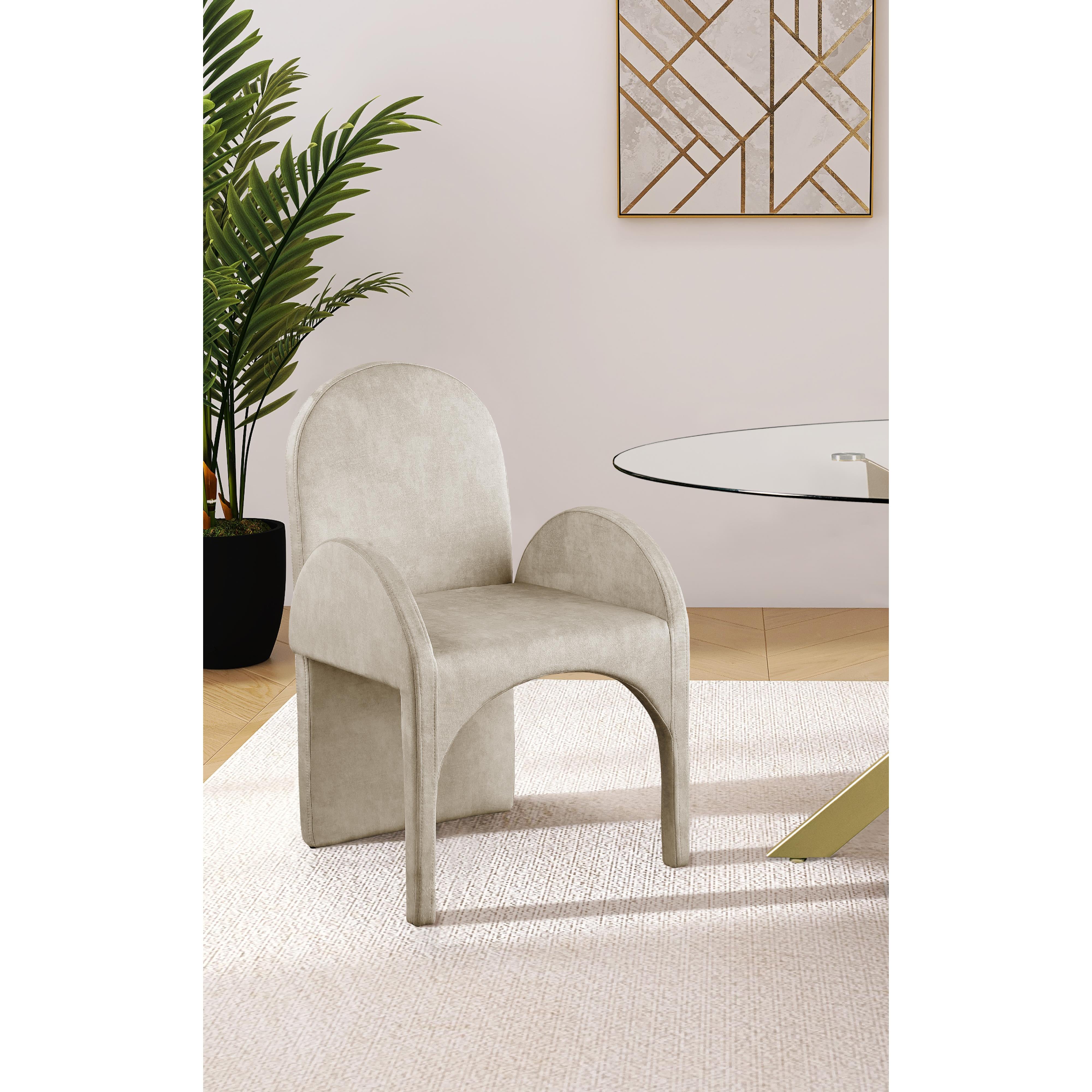 Meridian Summer Stone Velvet Dining Arm Chair