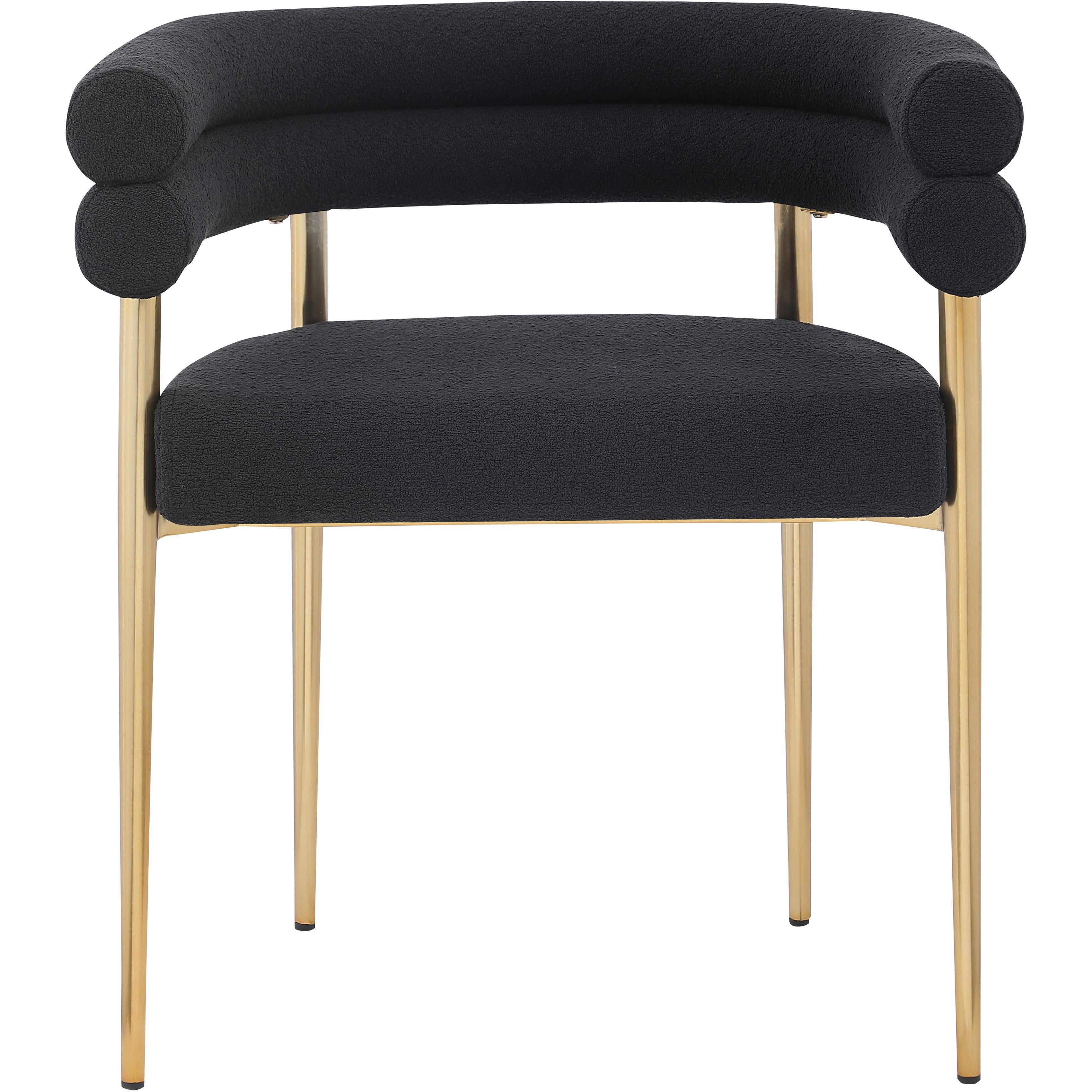 Meridian Brielle Black Boucle Fabric Dining Chair