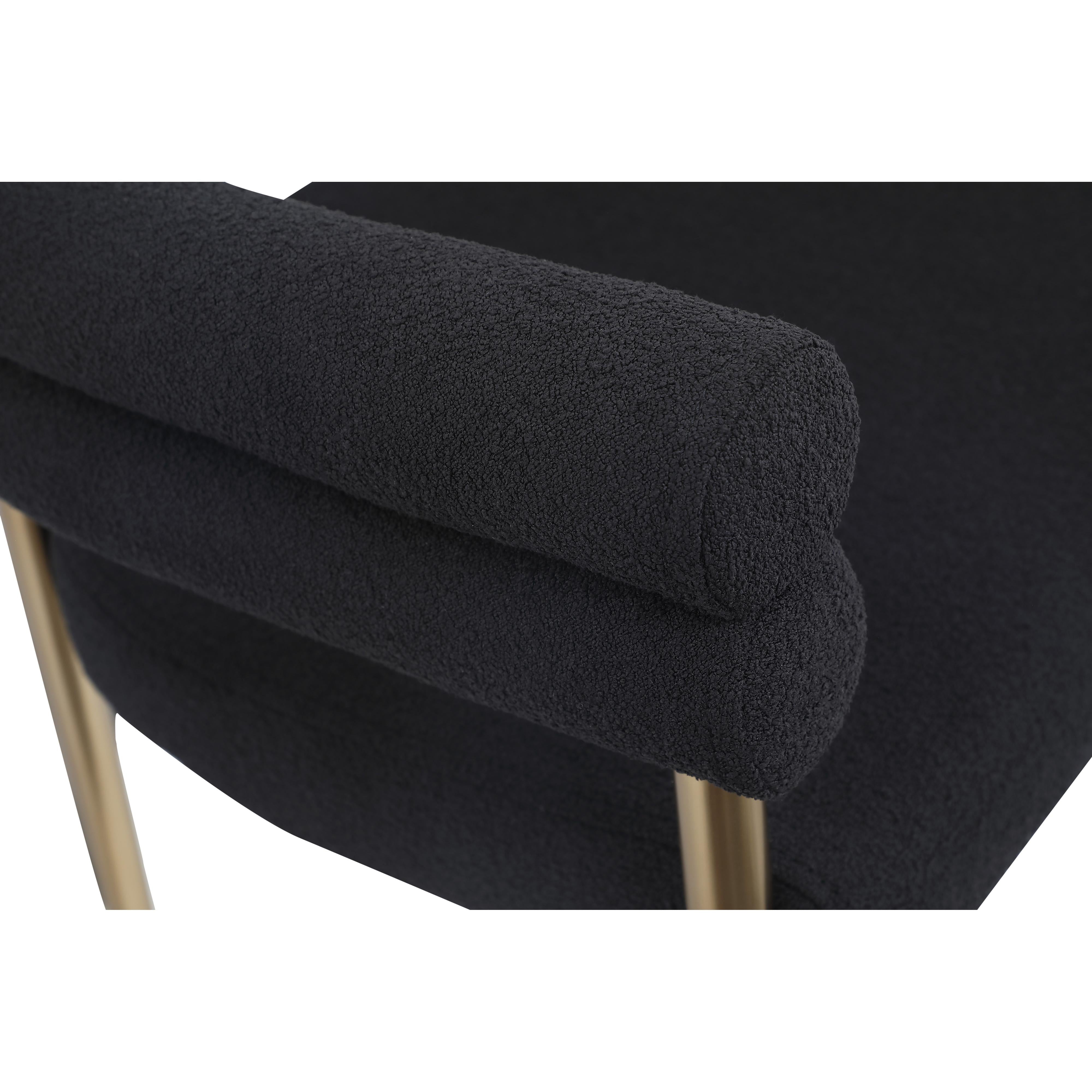 Meridian Brielle Black Boucle Fabric Dining Chair