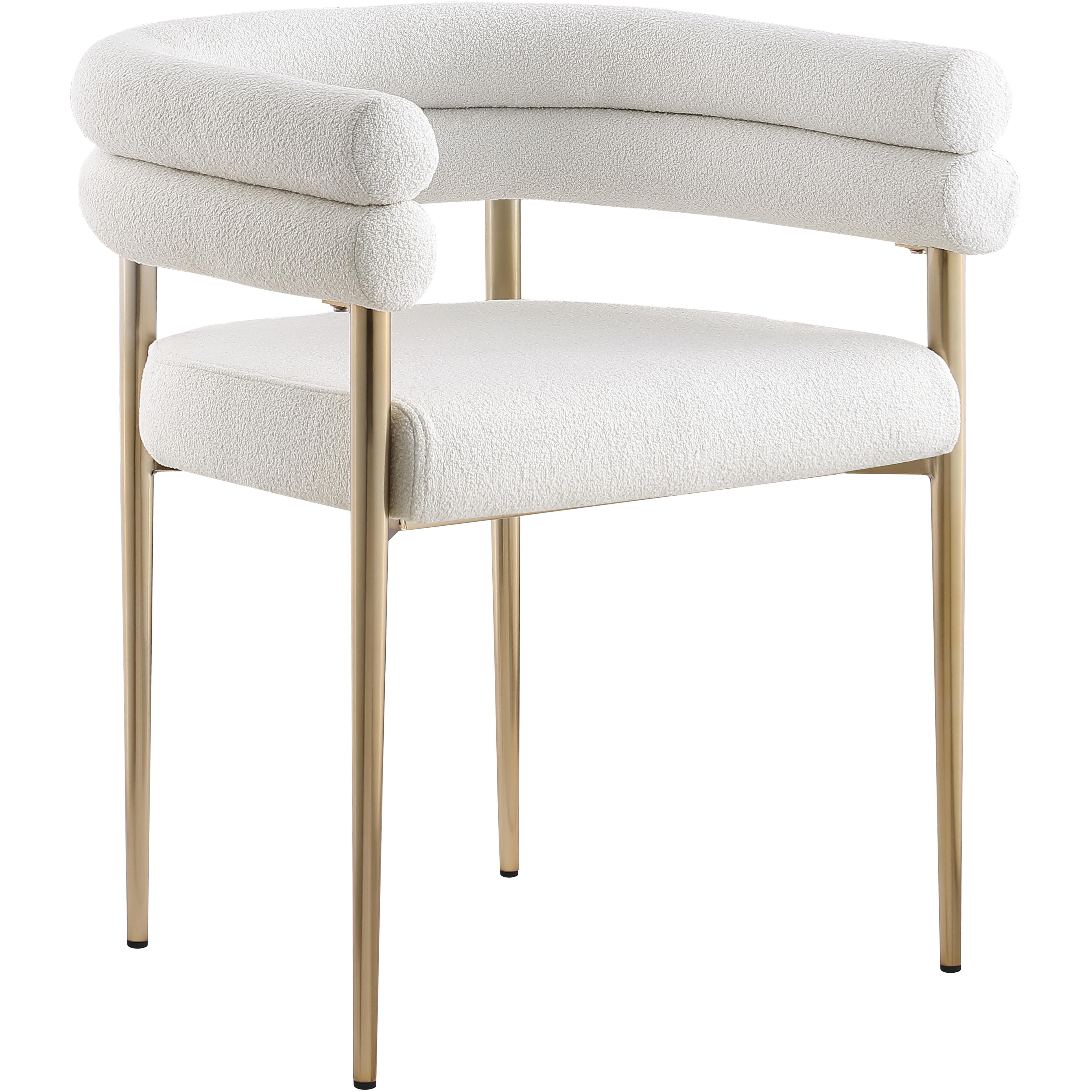 Meridian Brielle Cream Boucle Fabric Dining Chair