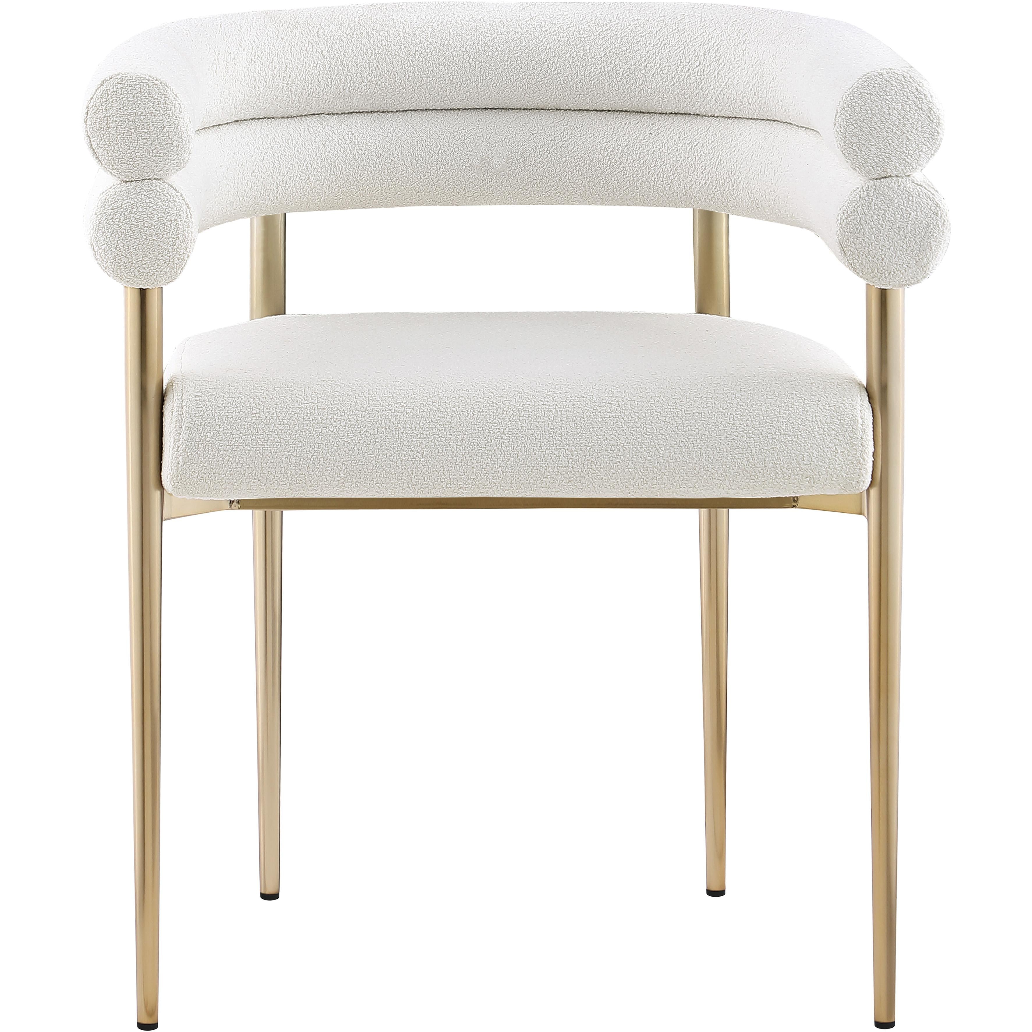 Meridian Brielle Cream Boucle Fabric Dining Chair