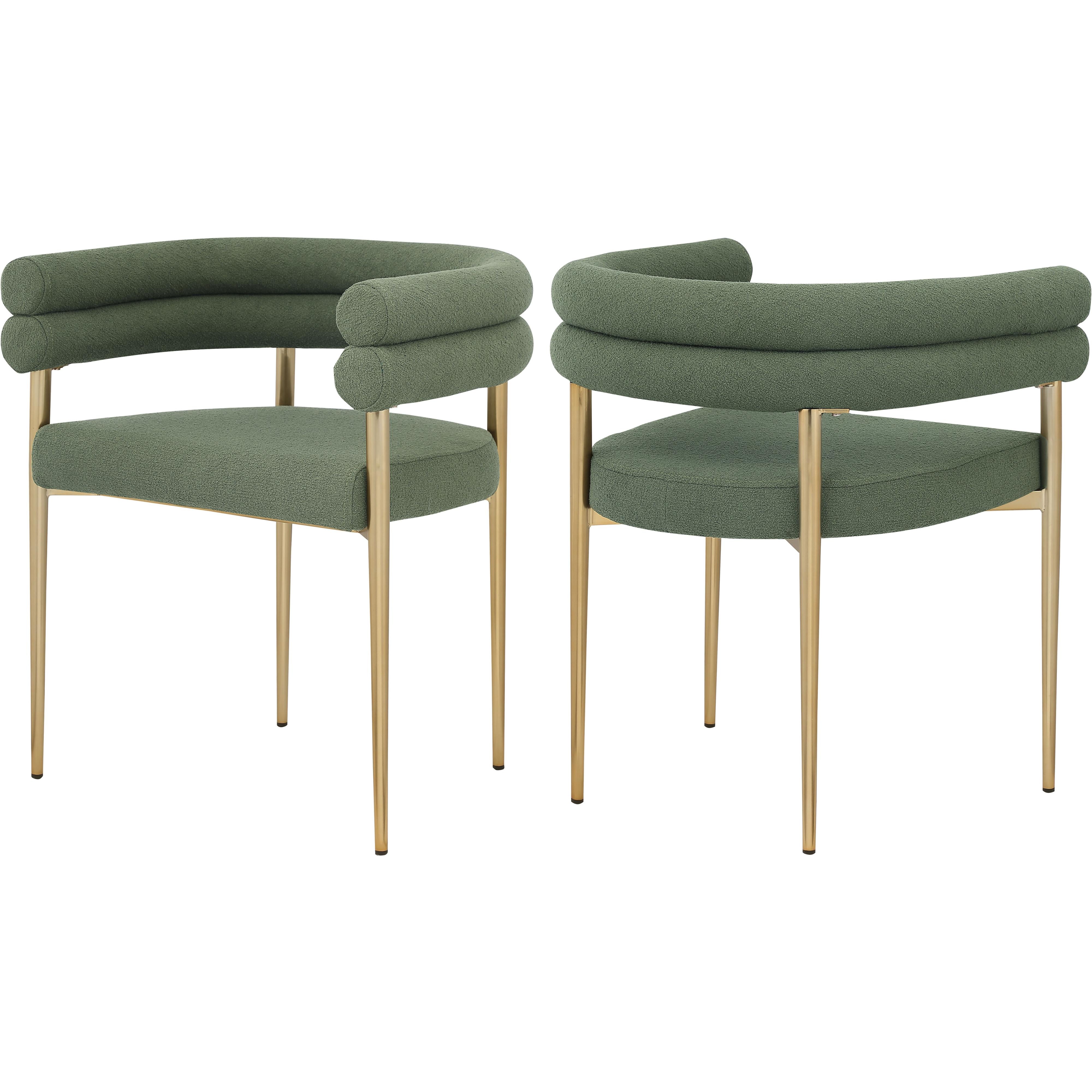 Meridian Brielle Green Boucle Fabric Dining Chair