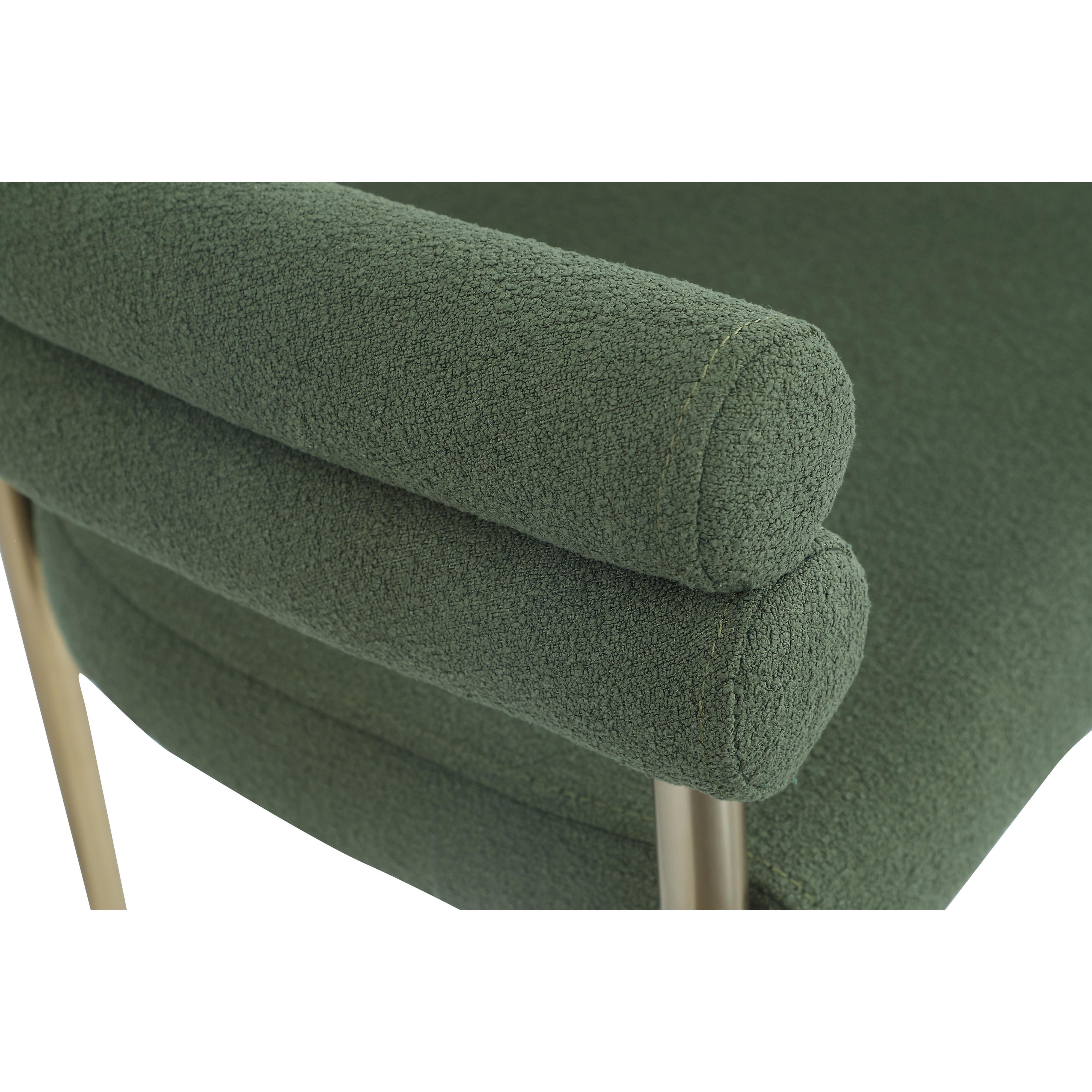 Meridian Brielle Green Boucle Fabric Dining Chair