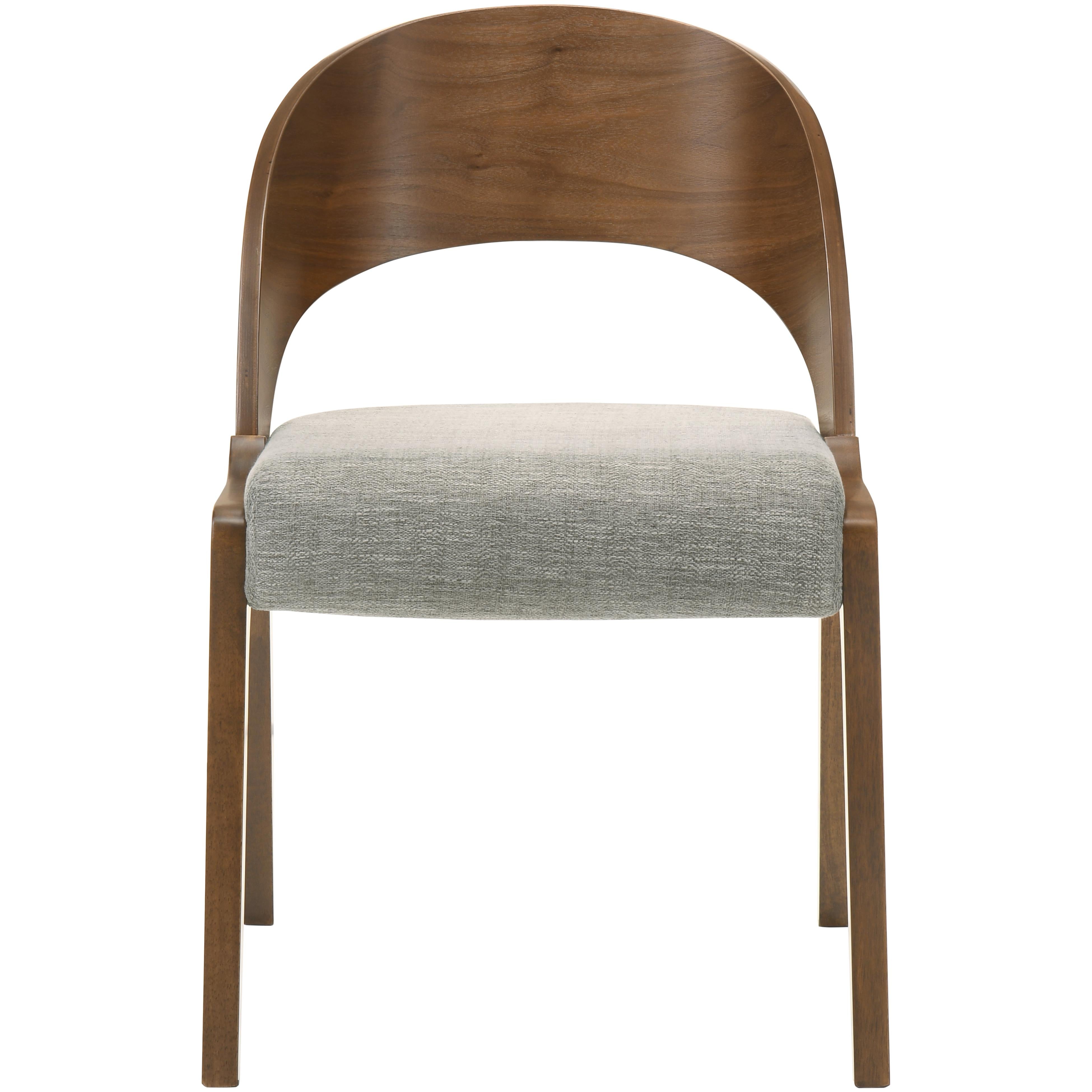 Meridian Woodson Grey Linen Textured Fabric Dining Chair