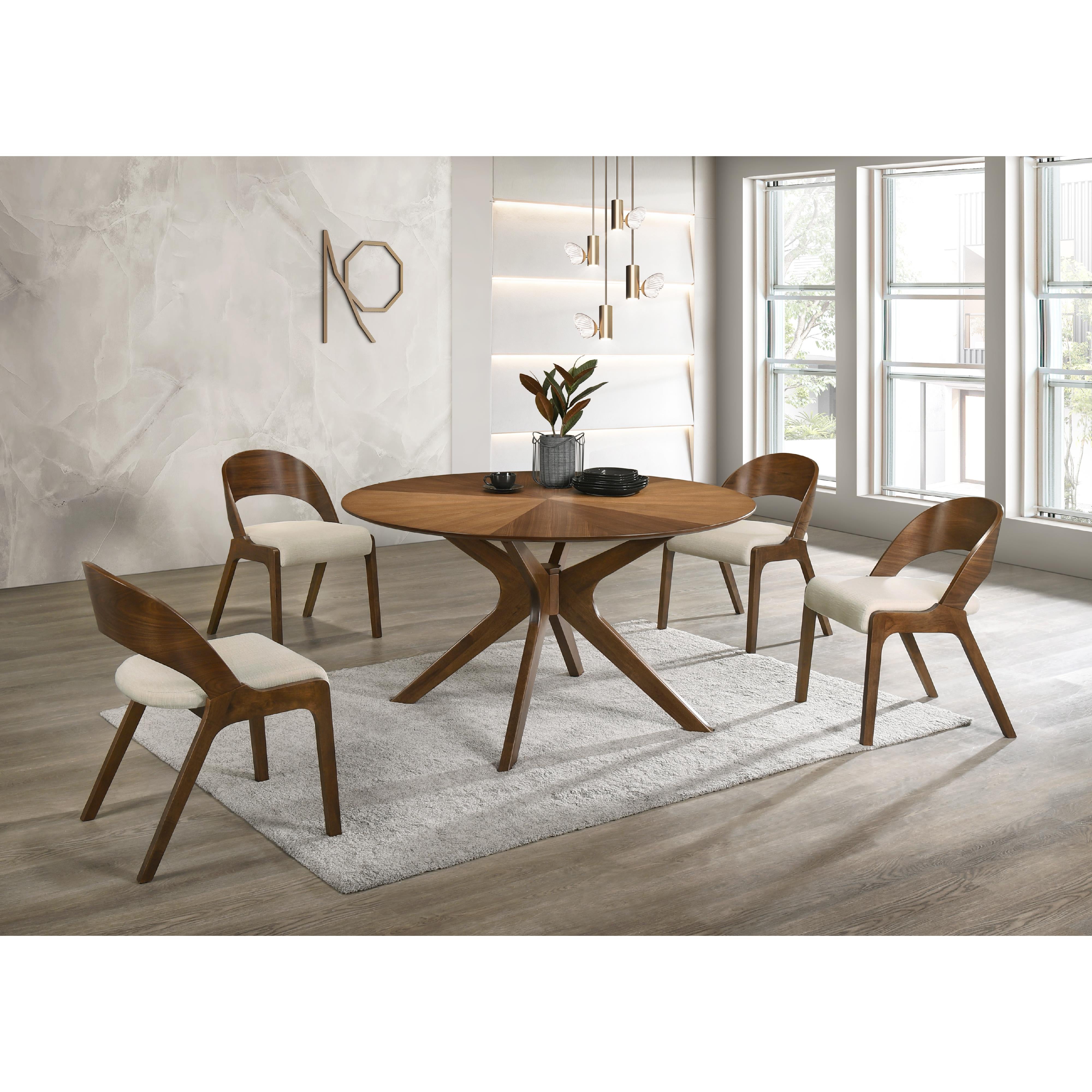 Meridian Woodson Rich Walnut Veneer Dining Table