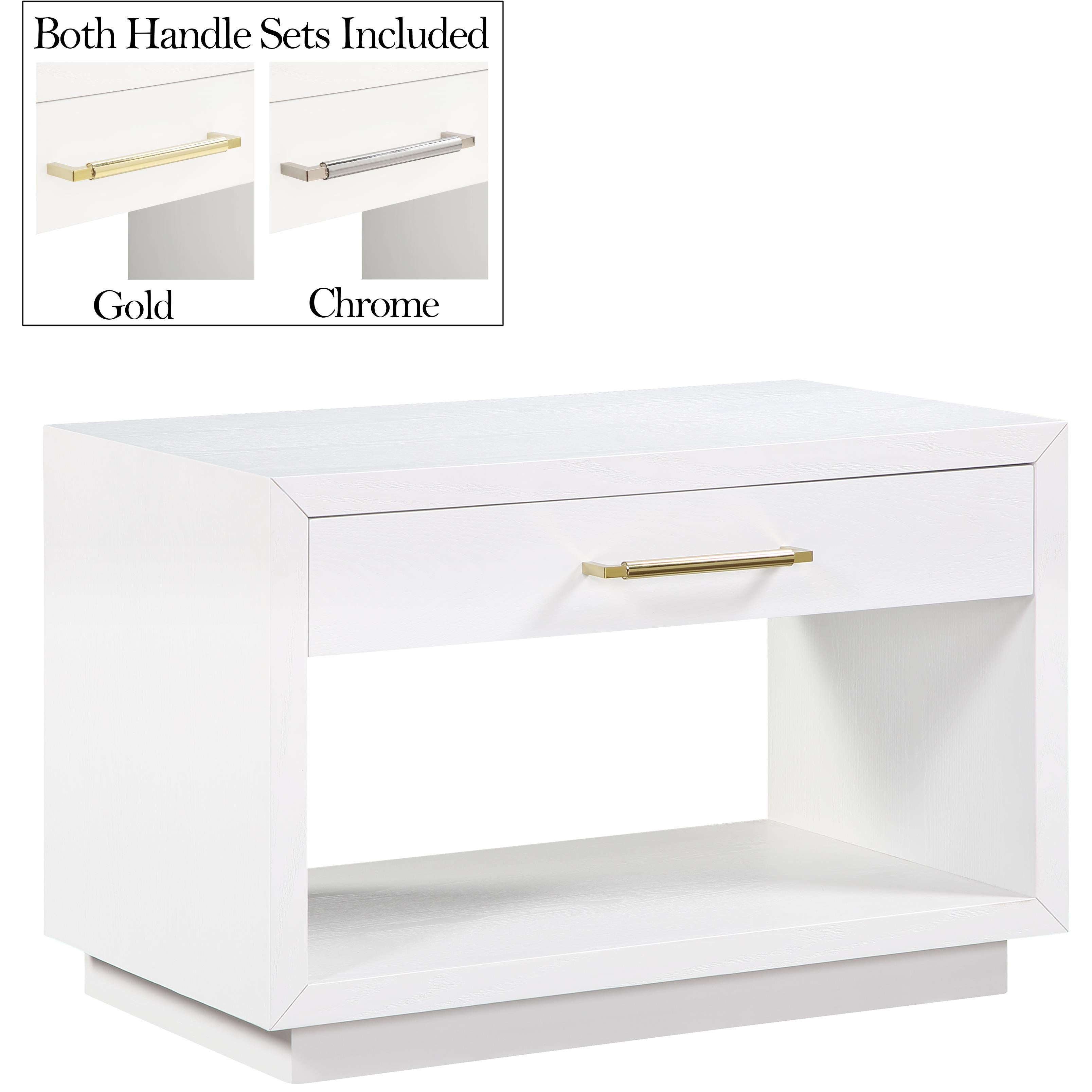 Meridian Avery White Wood Veneer Night Stand