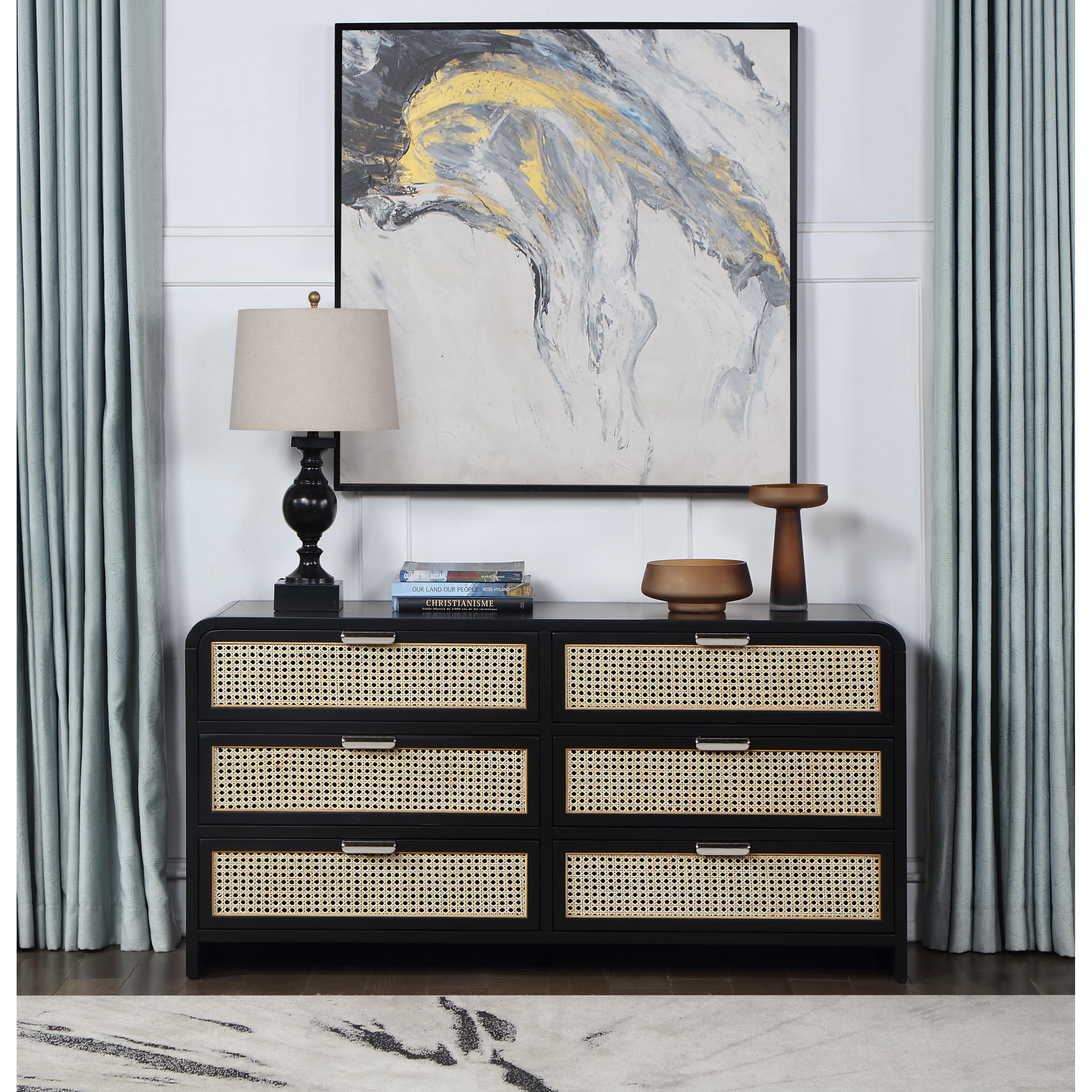 Meridian Sage Black Dresser