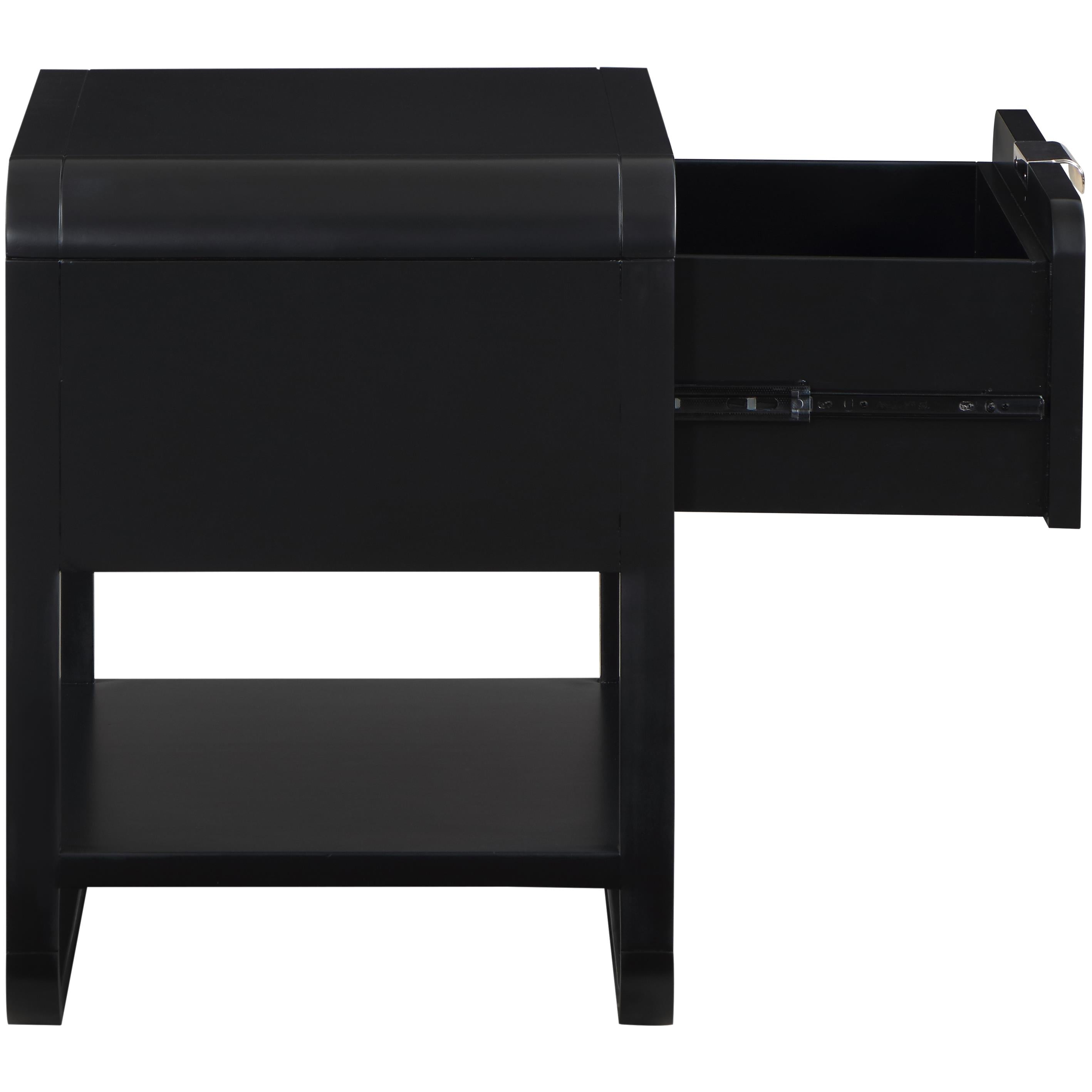 Meridian Sage Black Wood Veneer Night Stand