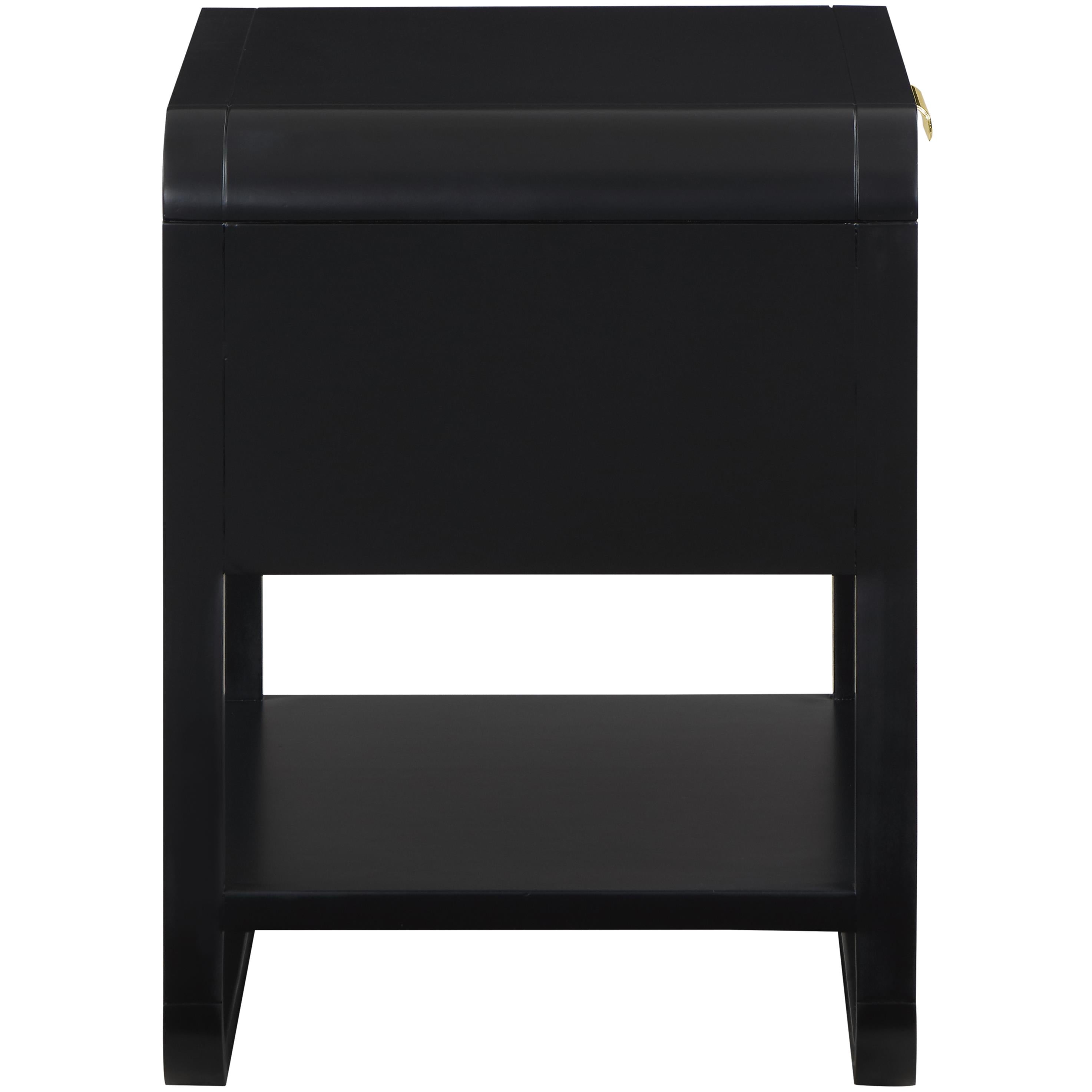 Meridian Sage Black Wood Veneer Night Stand