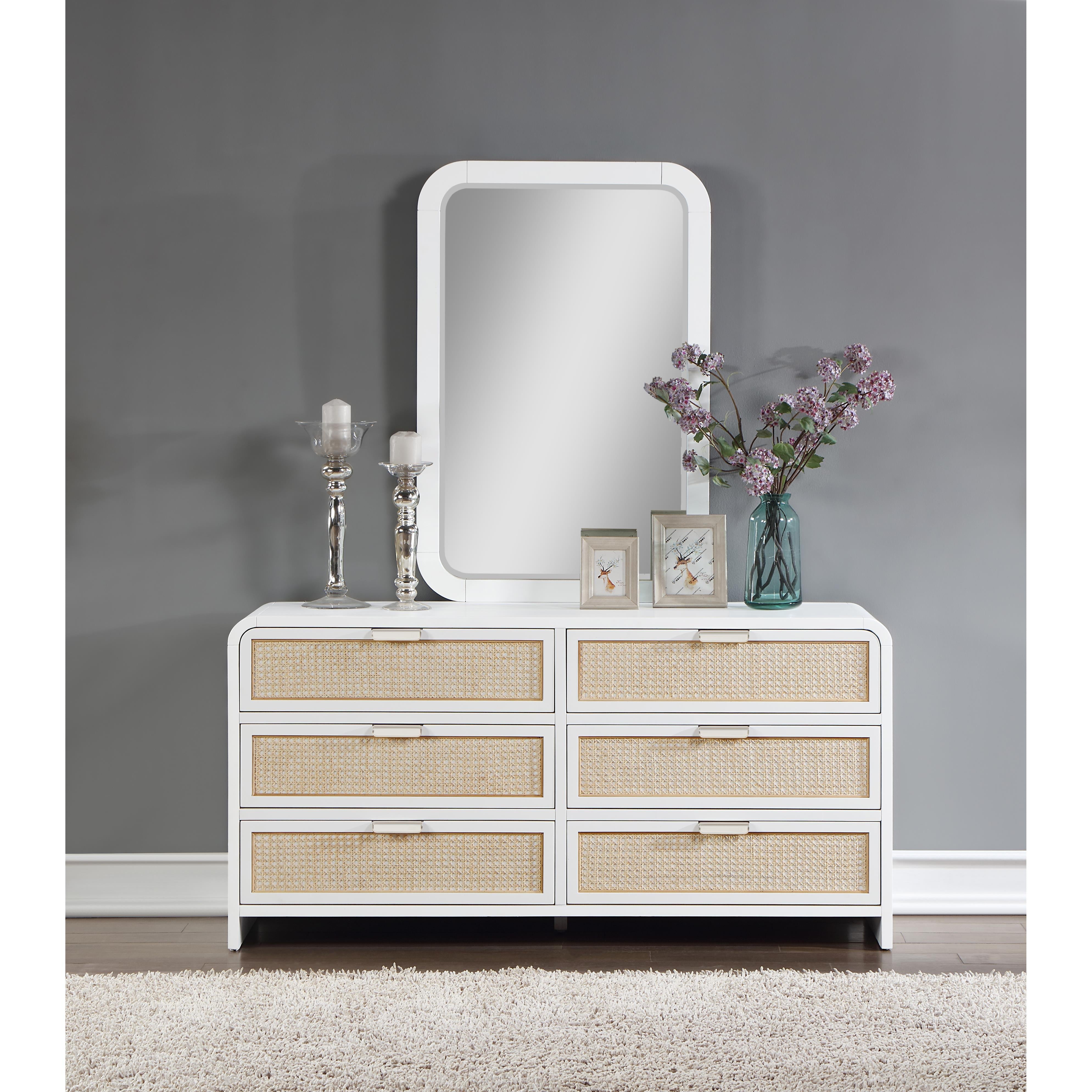 Meridian Sage White Mirror