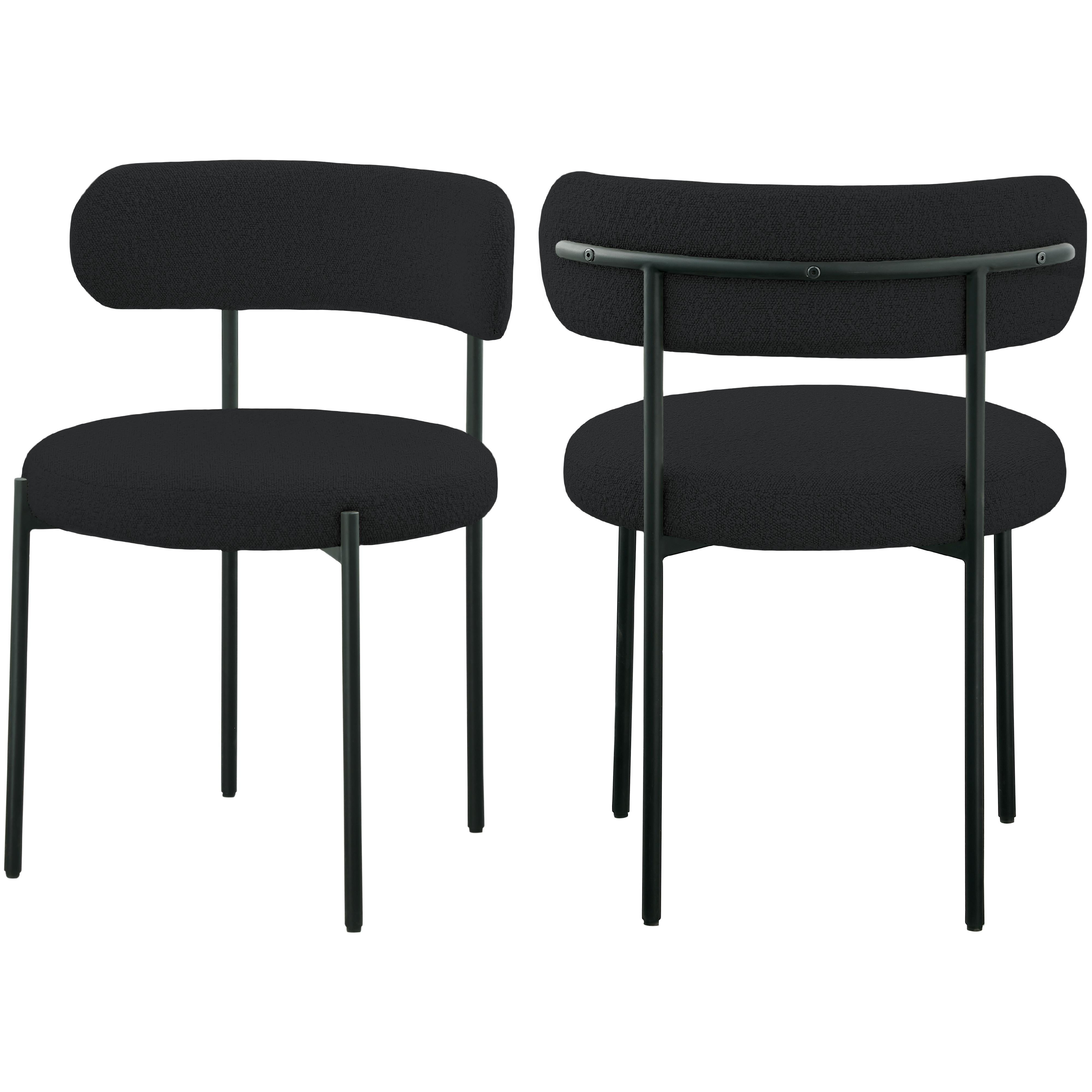 Meridian Beacon Black Boucle Fabric Dining Chair