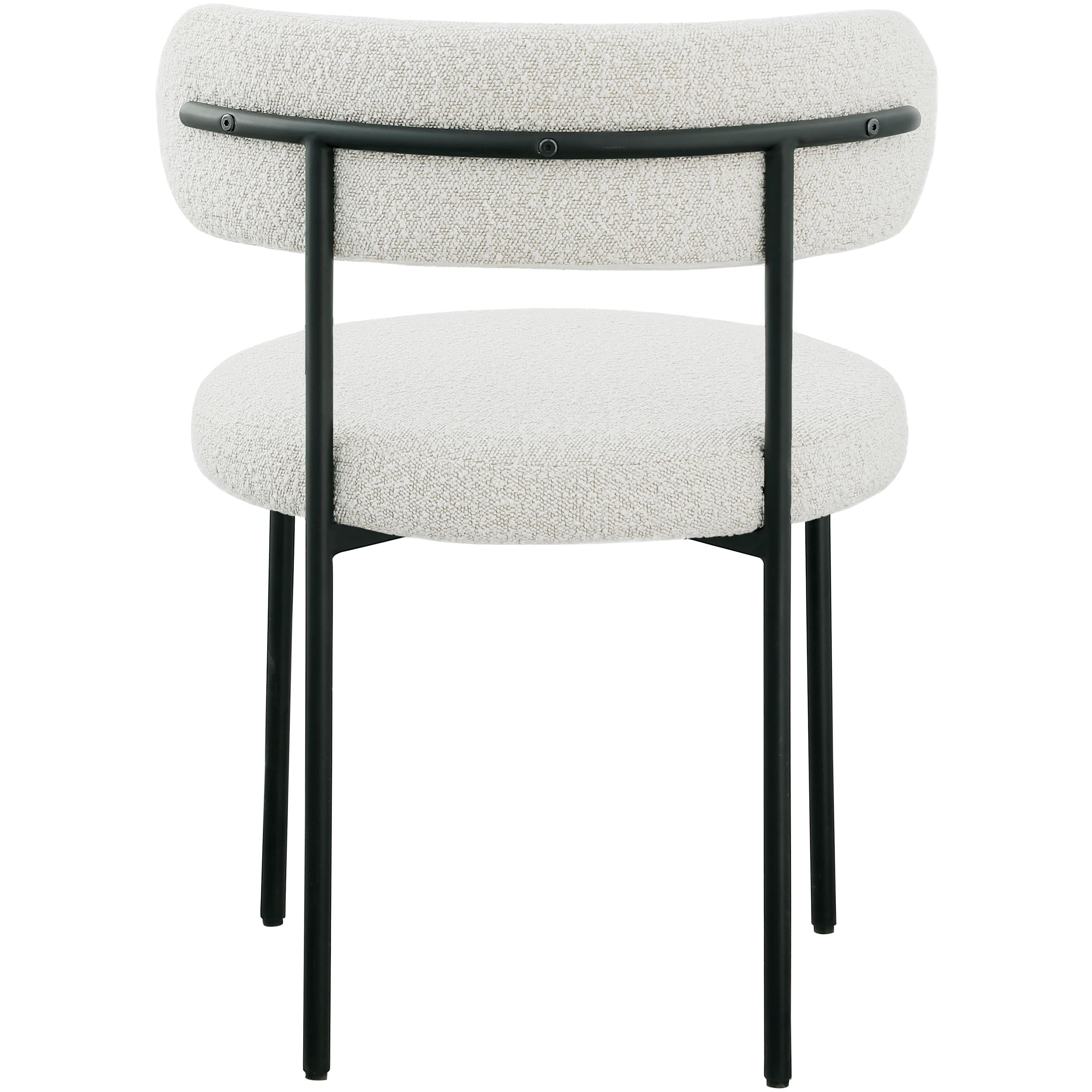 Meridian Beacon Cream Boucle Fabric Dining Chair