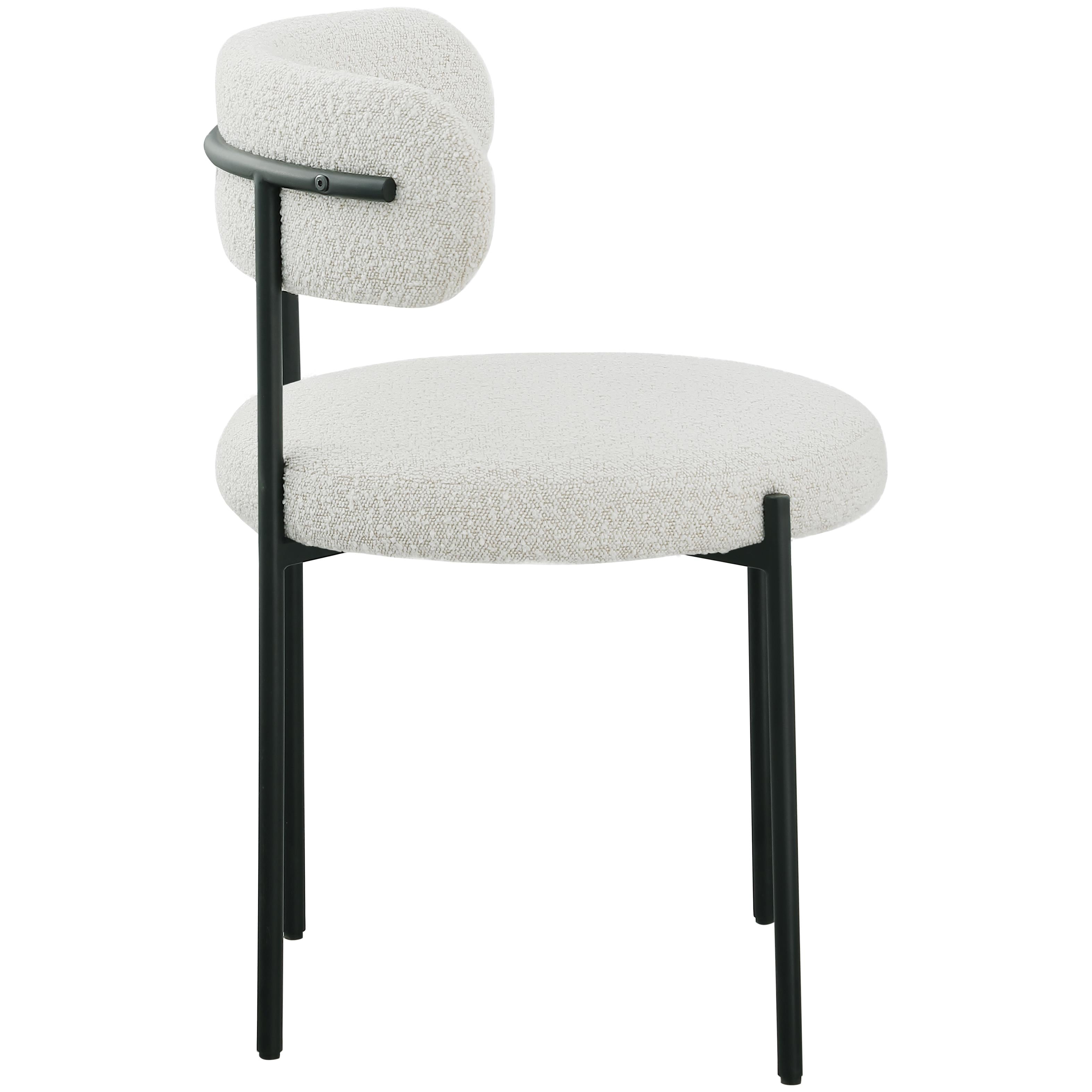 Meridian Beacon Cream Boucle Fabric Dining Chair