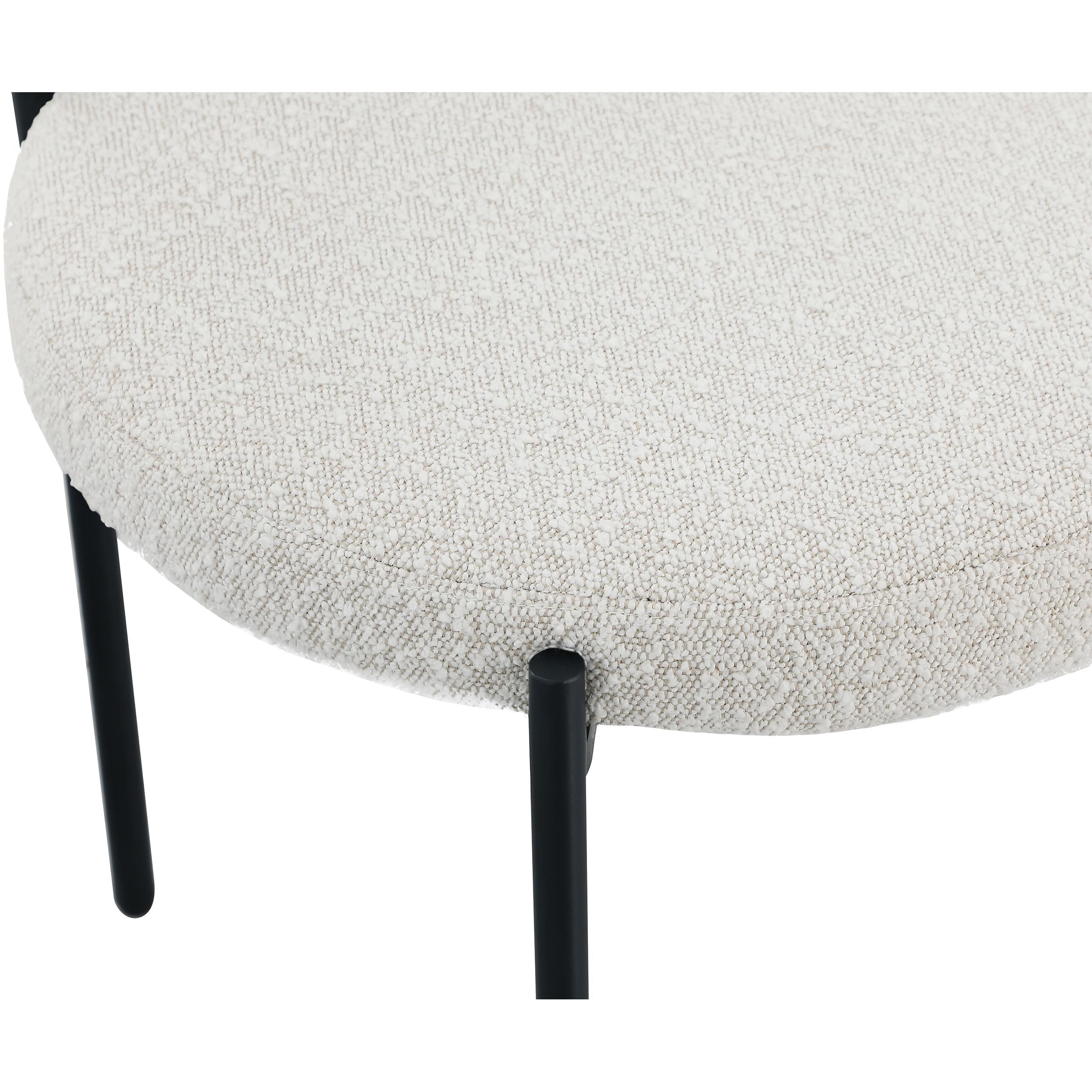 Meridian Beacon Cream Boucle Fabric Dining Chair