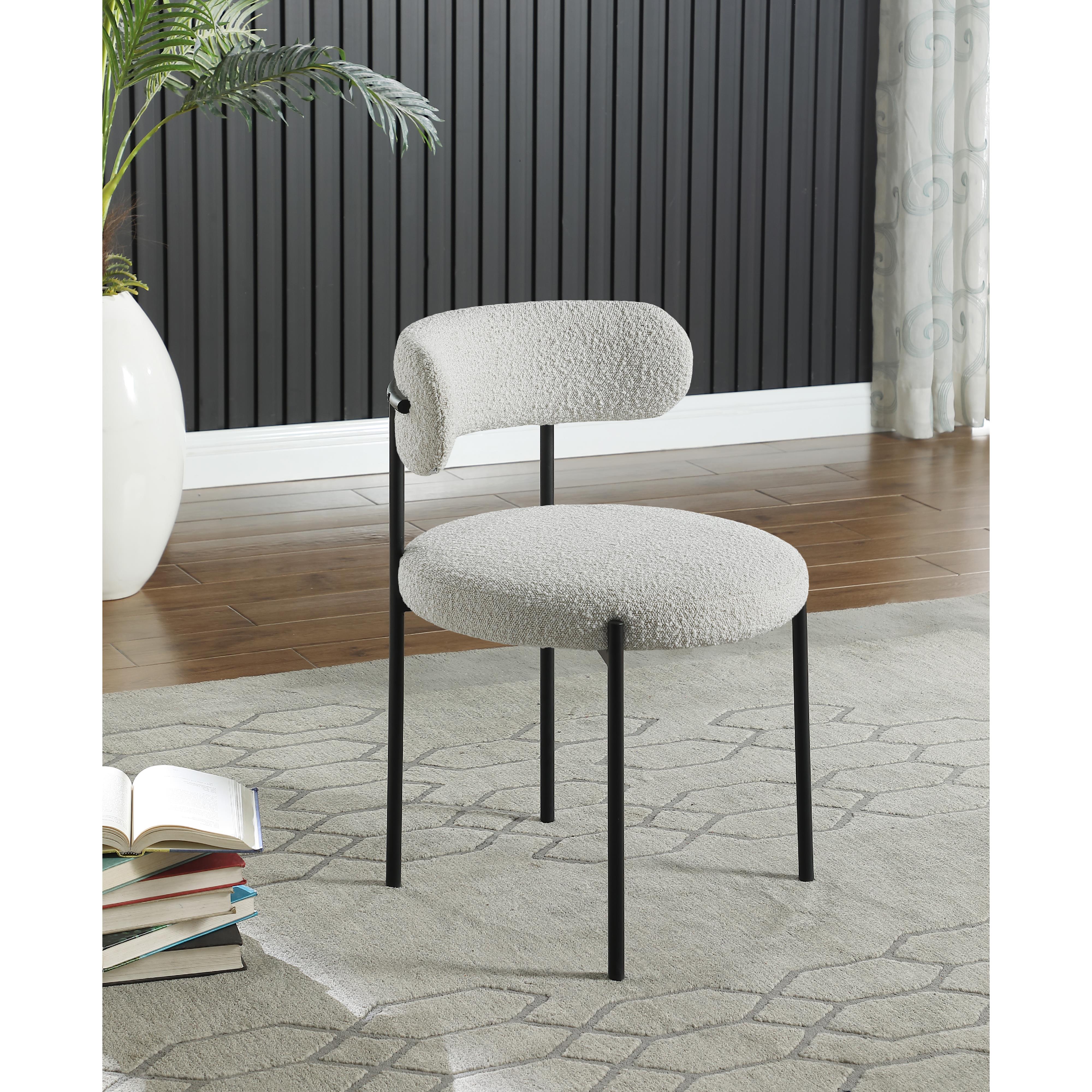 Meridian Beacon Cream Boucle Fabric Dining Chair