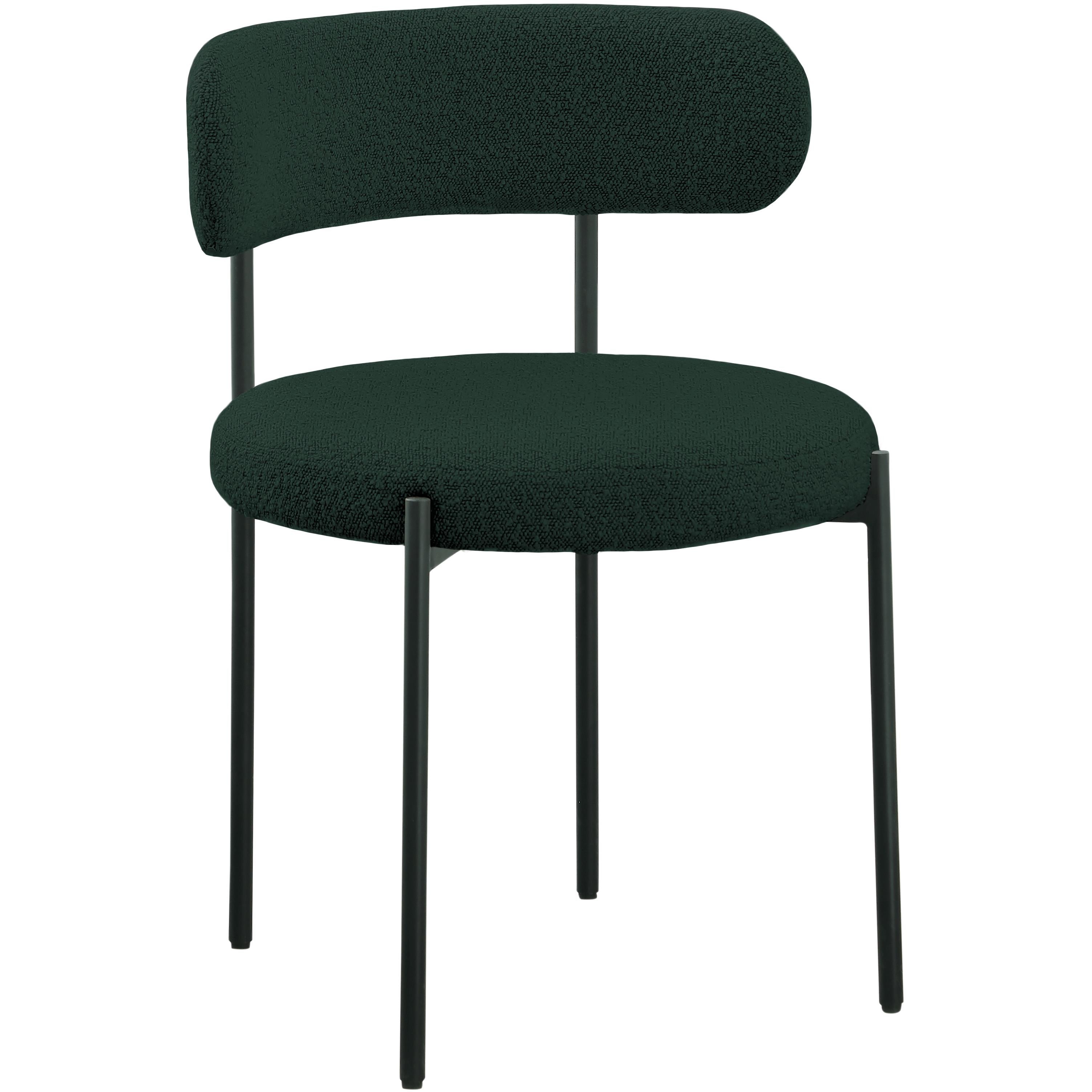 Meridian Beacon Green Boucle Fabric Dining Chair