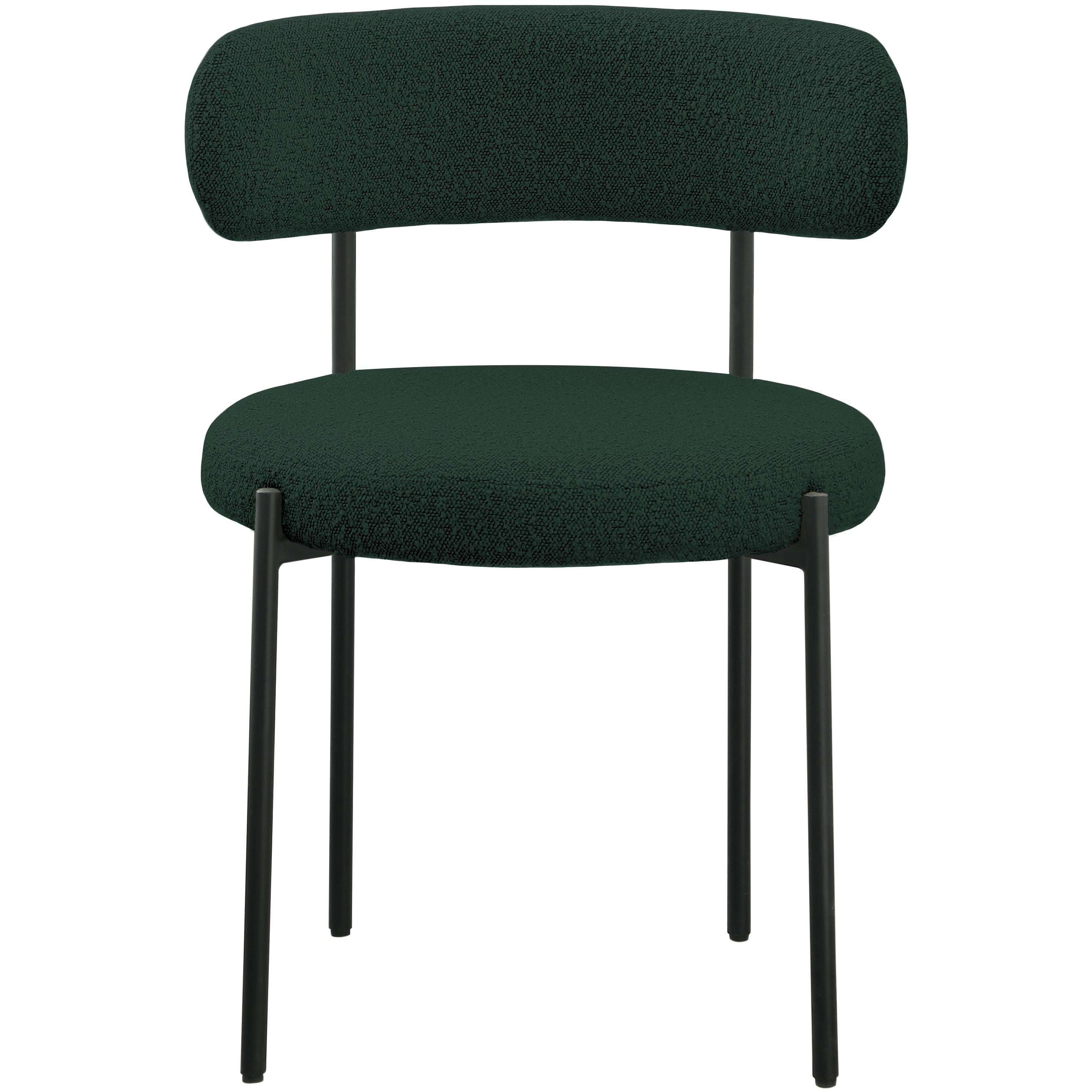 Meridian Beacon Green Boucle Fabric Dining Chair