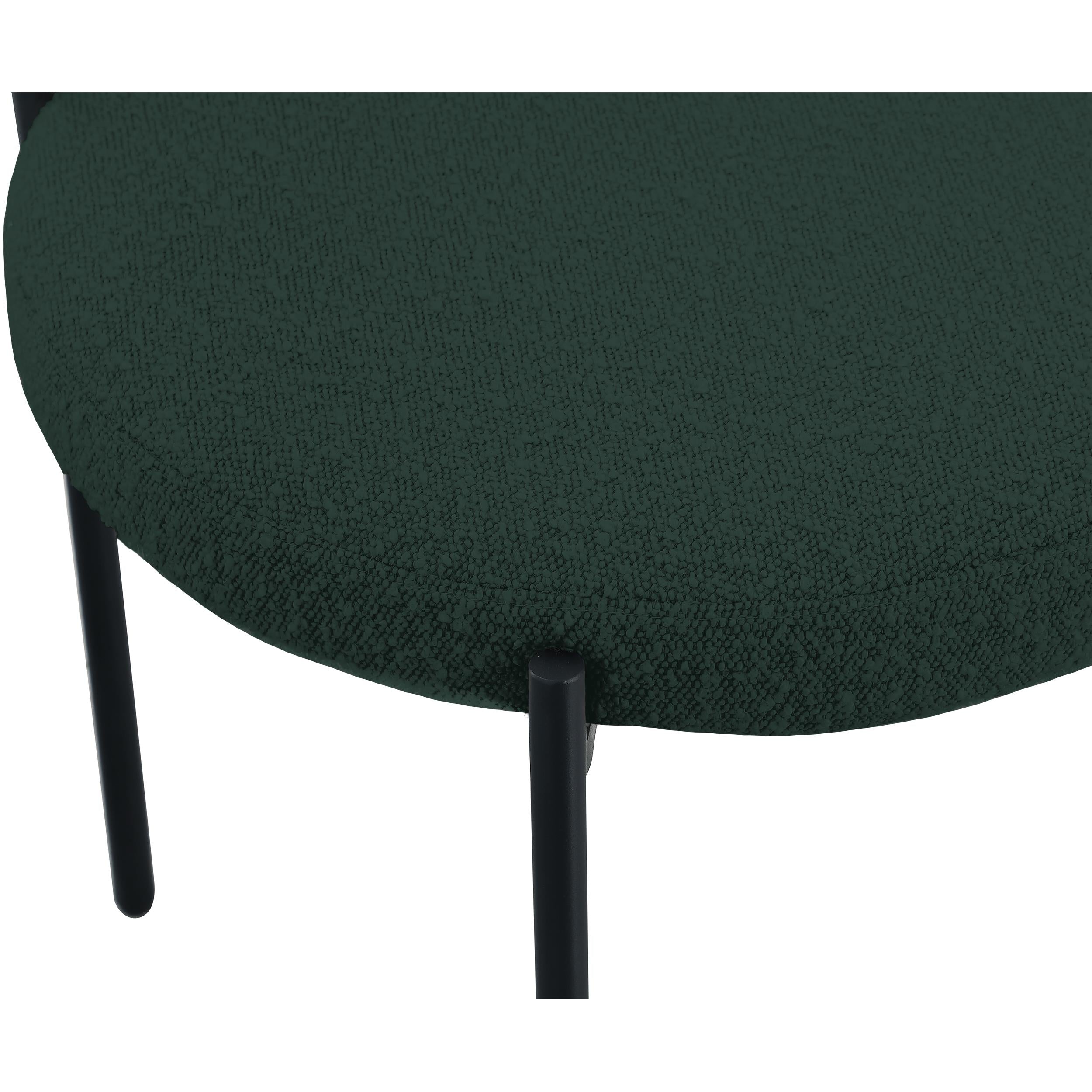 Meridian Beacon Green Boucle Fabric Dining Chair