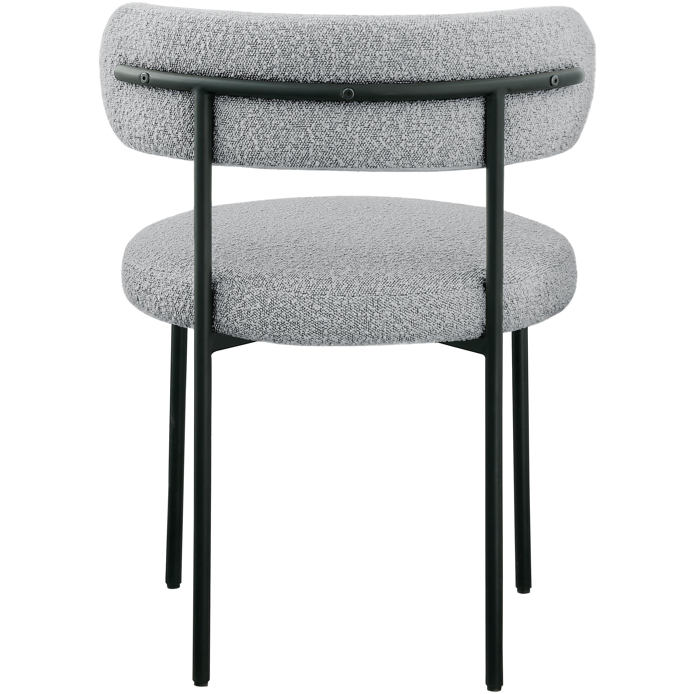 Meridian Beacon Grey Boucle Fabric Dining Chair